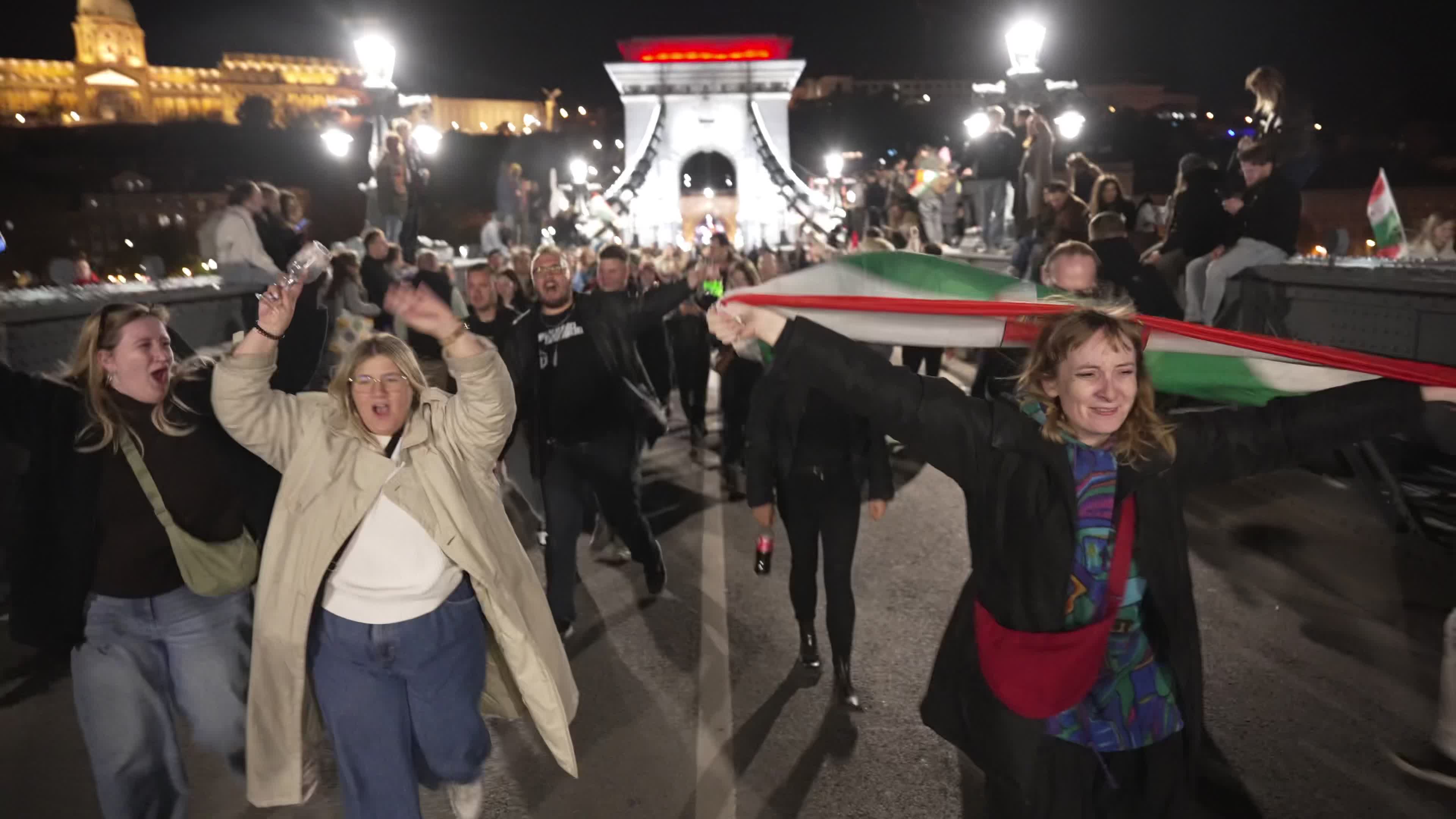 Parties break out in Budapest streets after opposition win