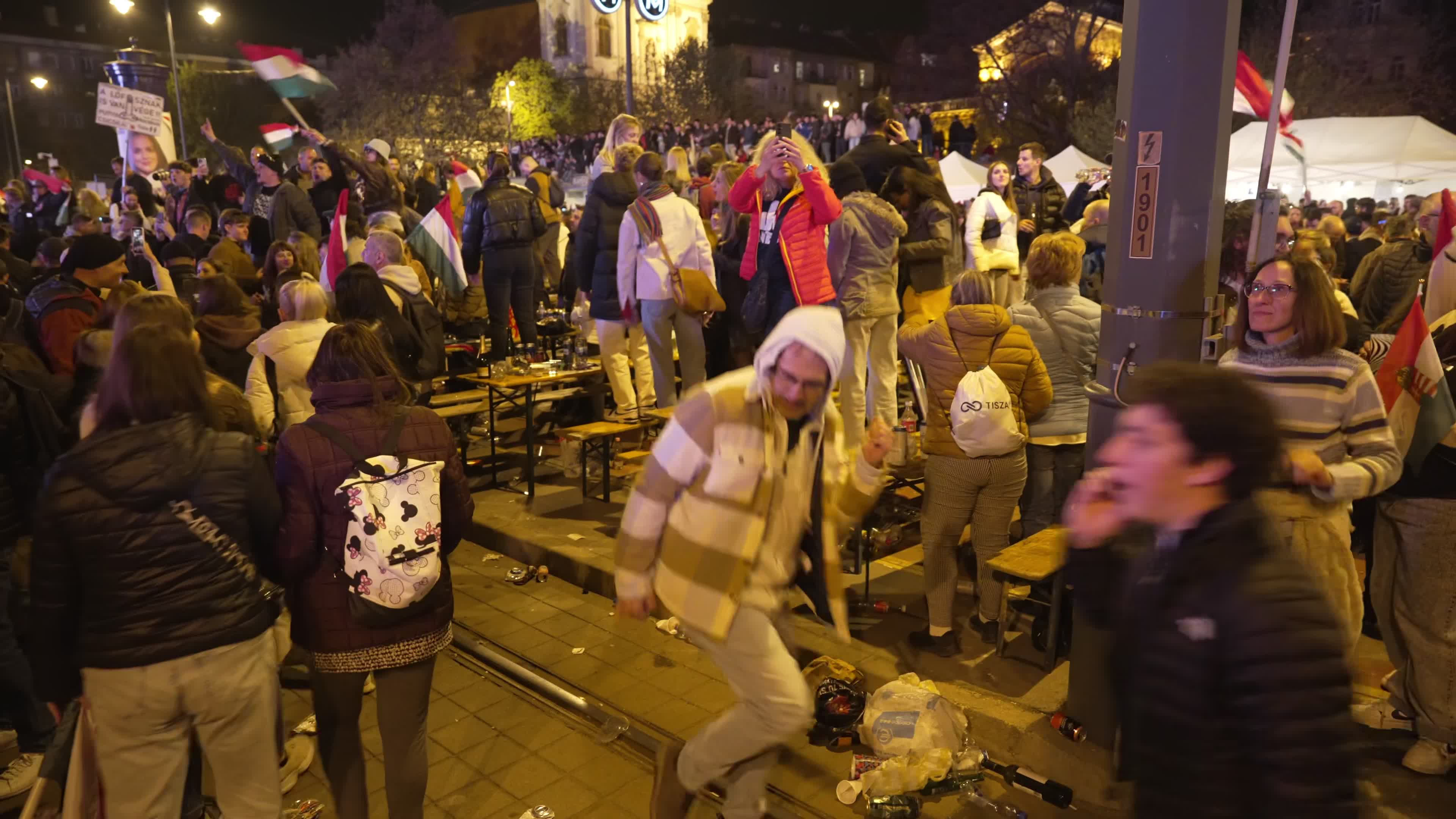 Parties break out in Budapest streets after opposition win