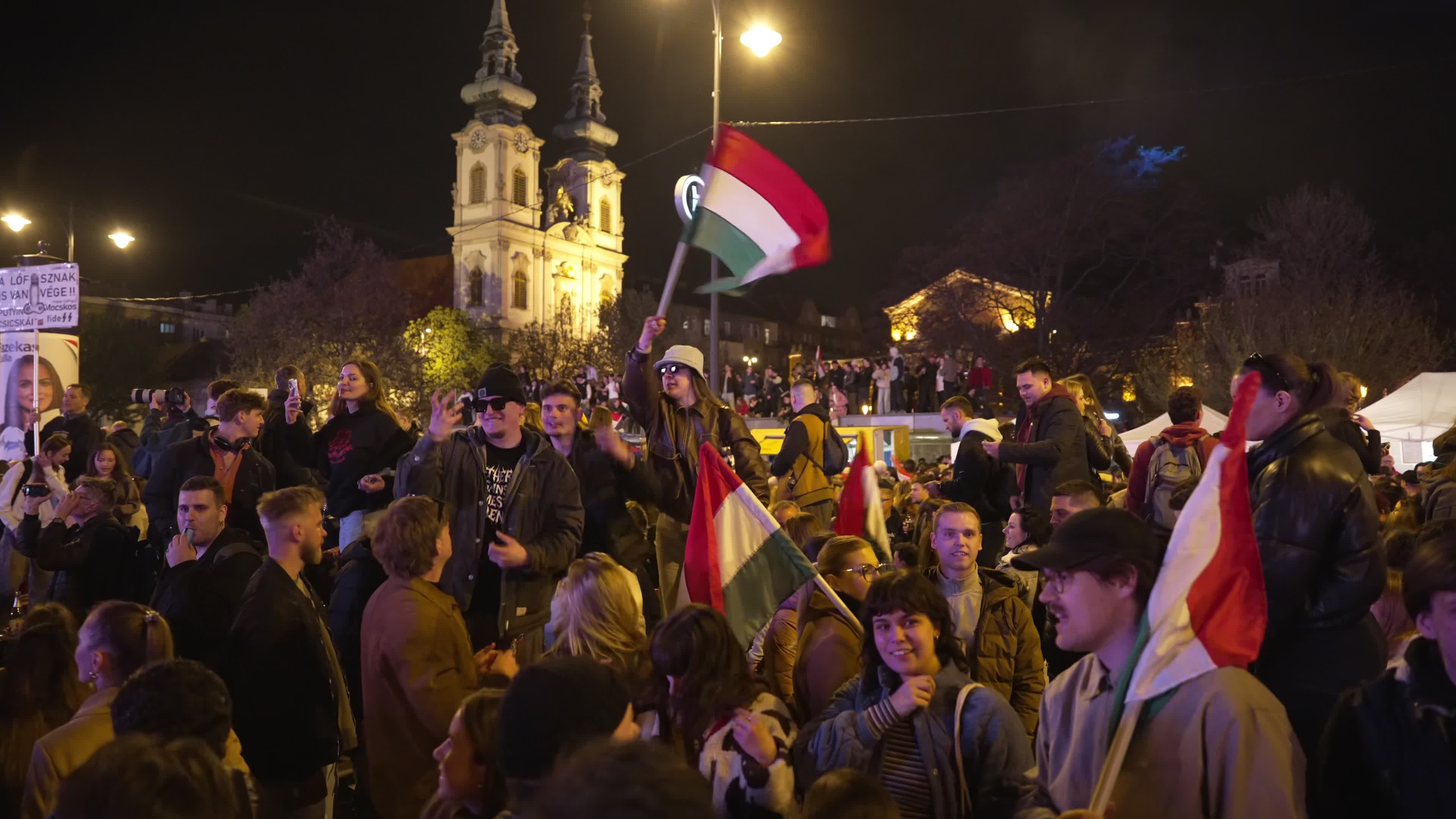 Parties break out in Budapest streets after opposition win