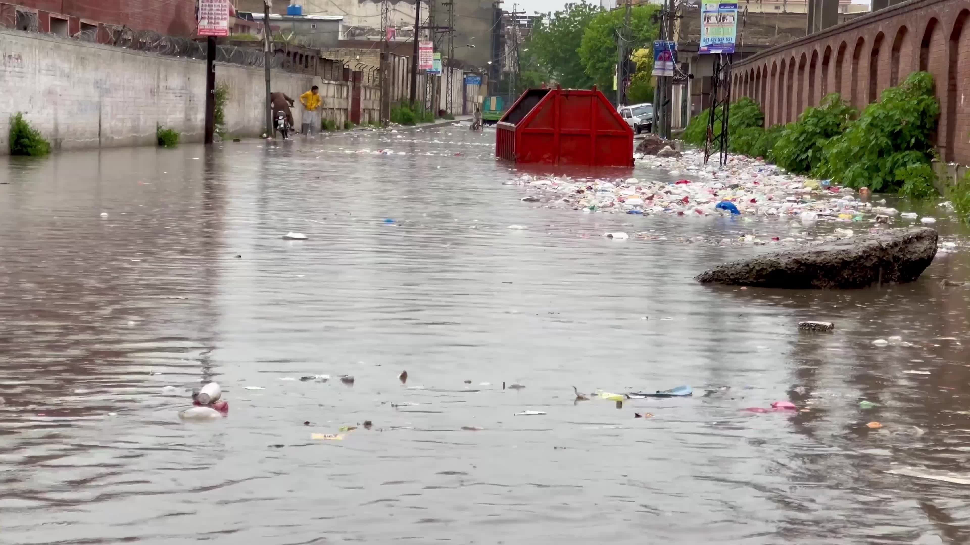 Flooded Streets in Peshawar After Heavy Rains Leave Dozens Dead