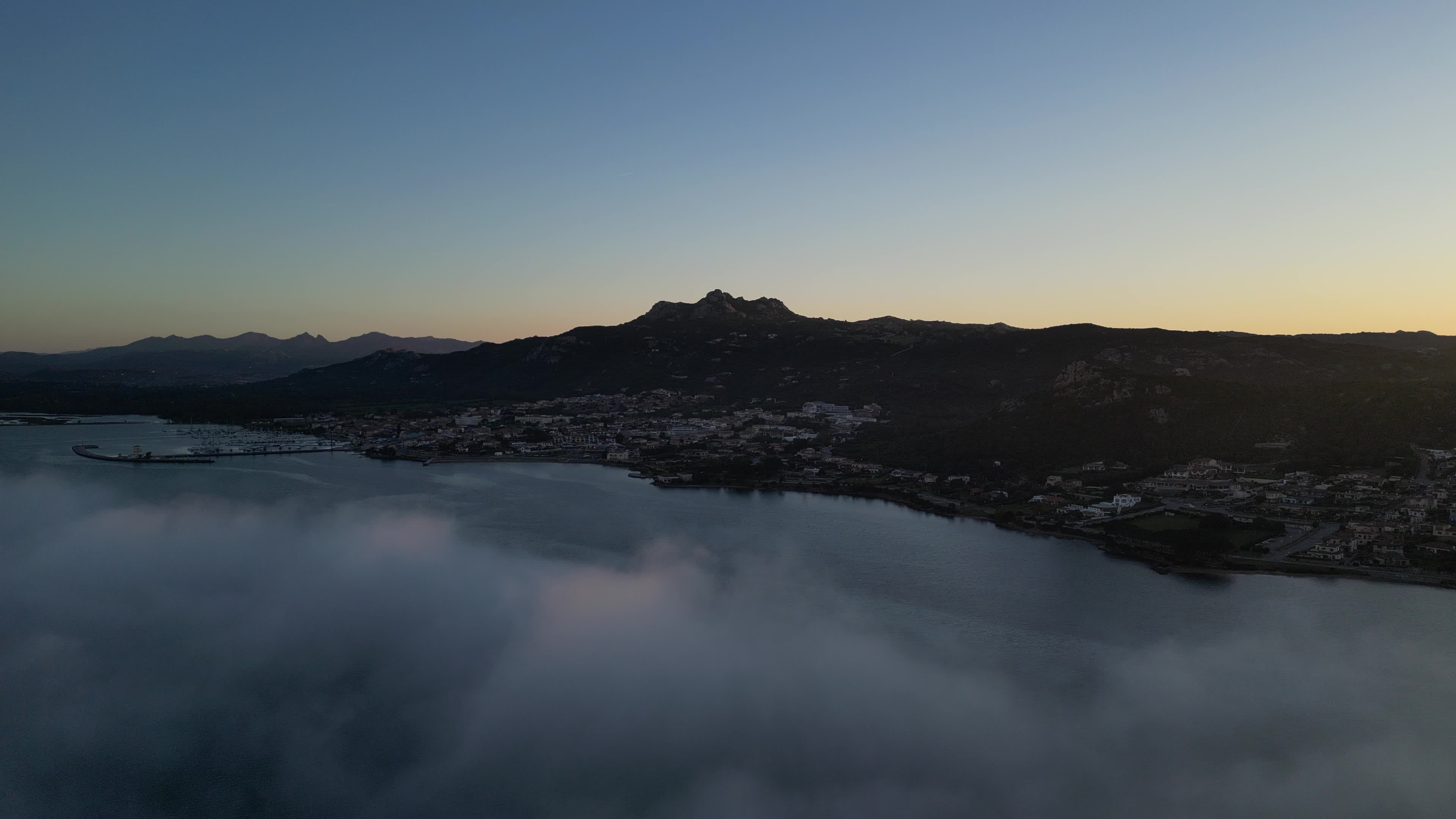 Drone video of sunset in Cannigione, Costa Smeralda