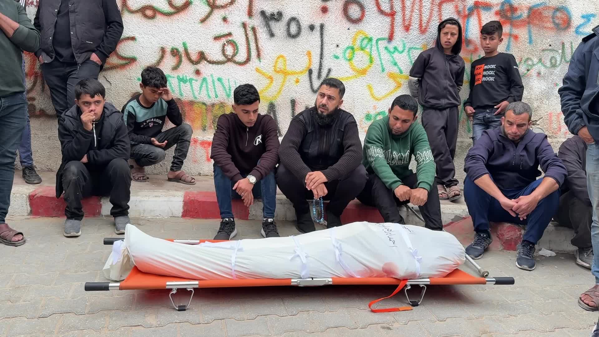 Mourners gather at Al Shifa Hospital after deadly overnight strike in Gaza City