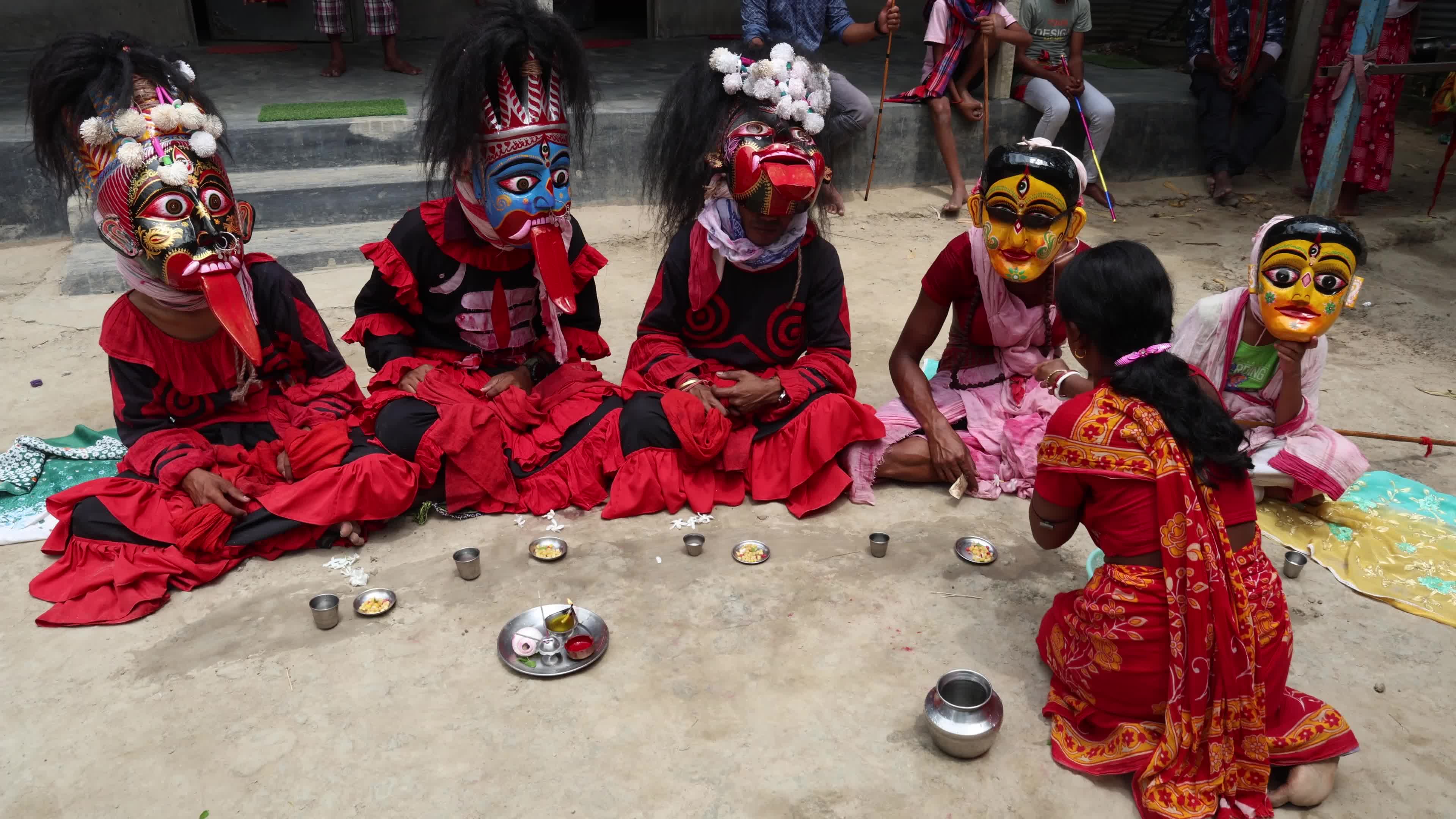 Bikat Kali Puja Festival Celebrations In Hili Village,India
