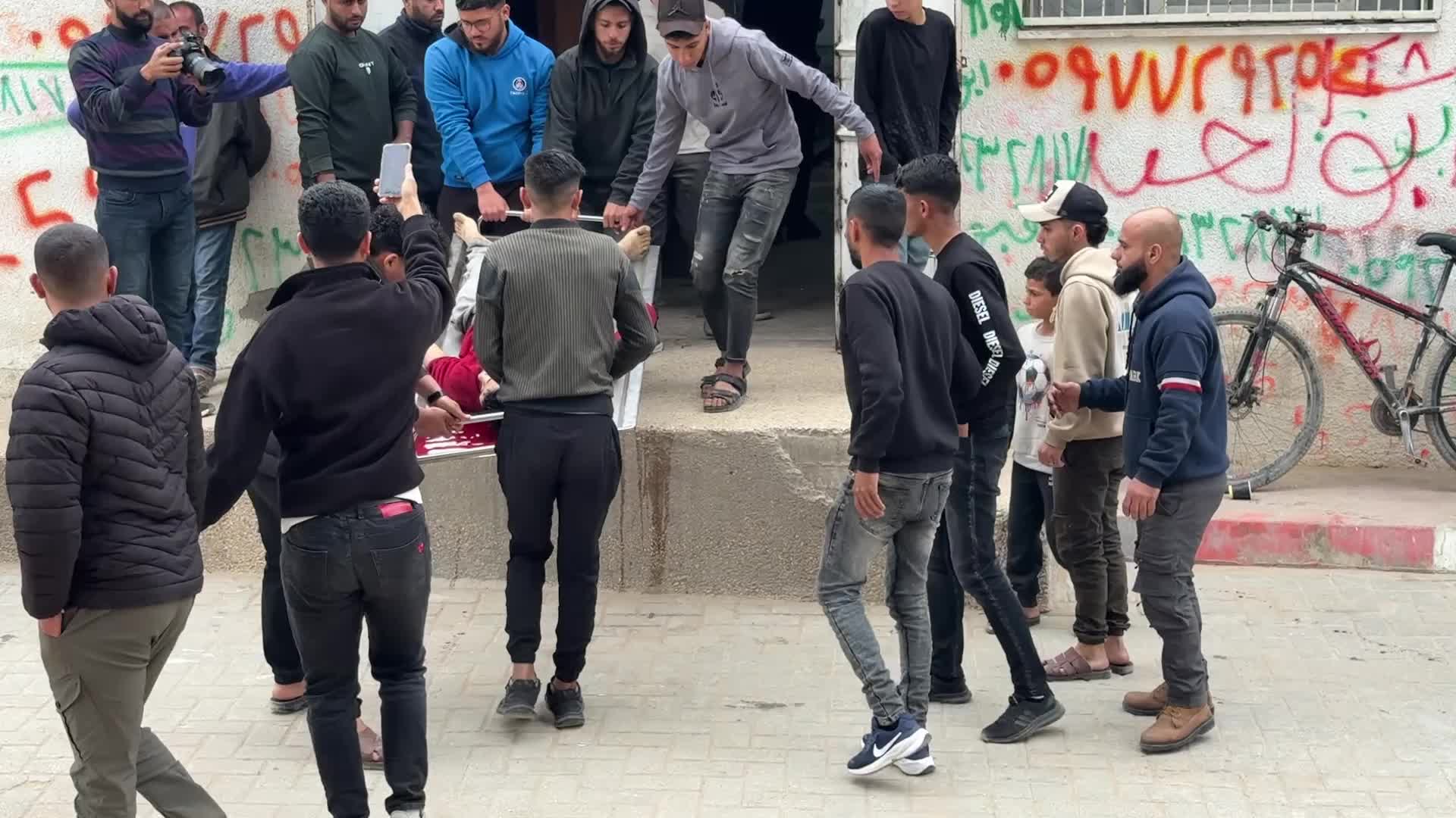 Mourners gather at Al Shifa Hospital after deadly overnight strike in Gaza City