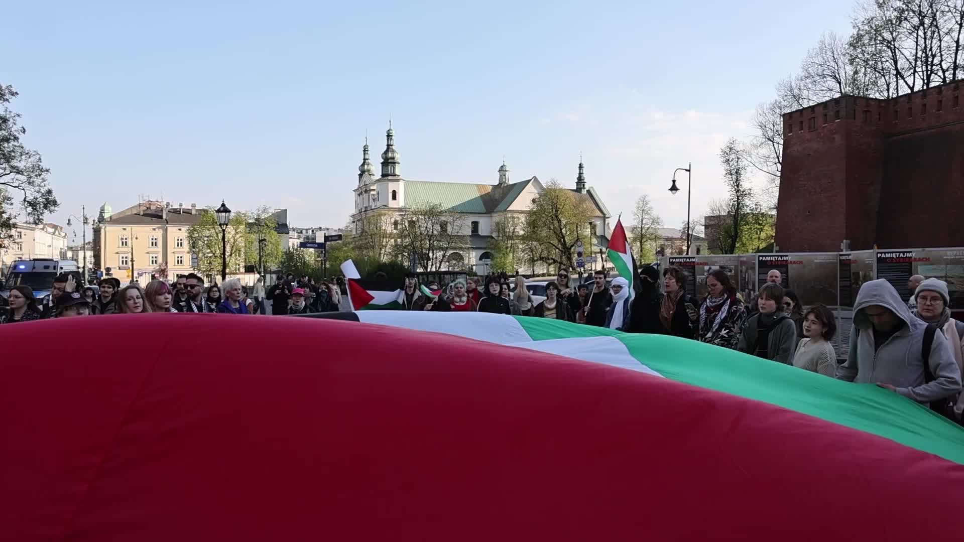 Krakow Demonstration In Solidarity With Palestinian Prisoners