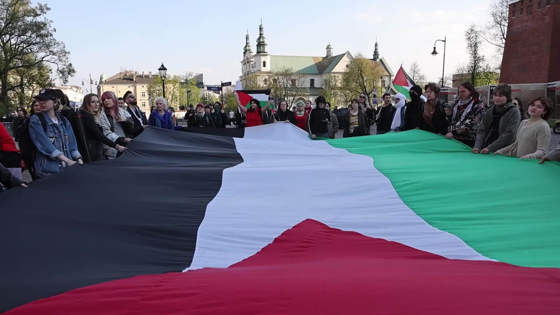 Krakow Demonstration In Solidarity With Palestinian Prisoners