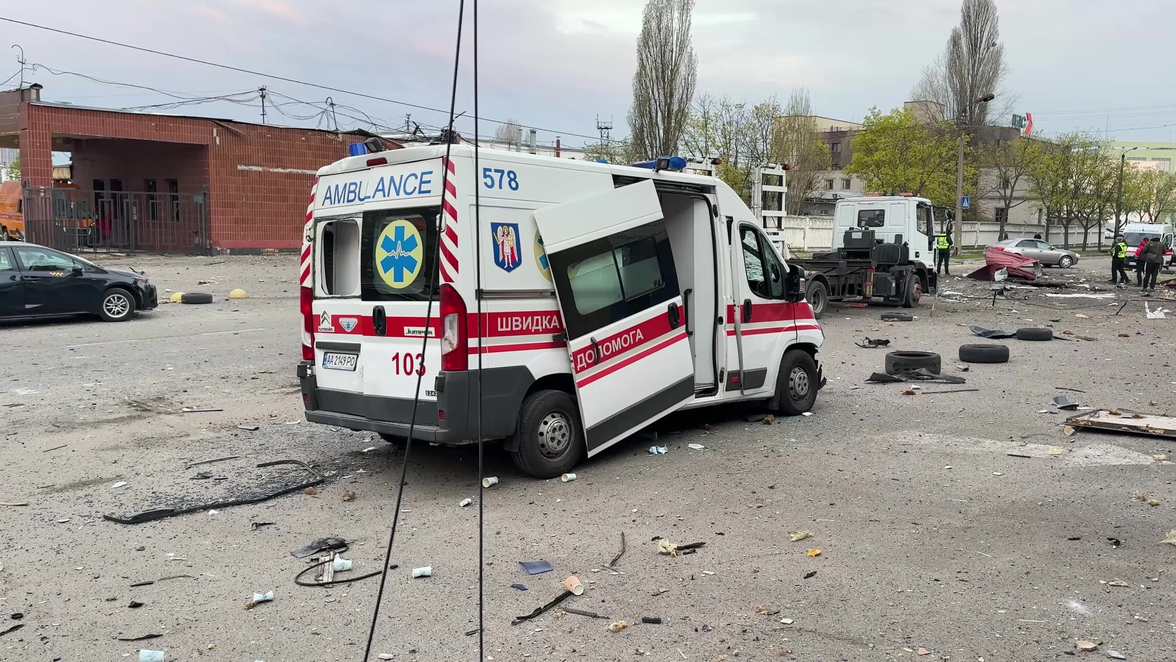 Russian missile strike in Kyiv