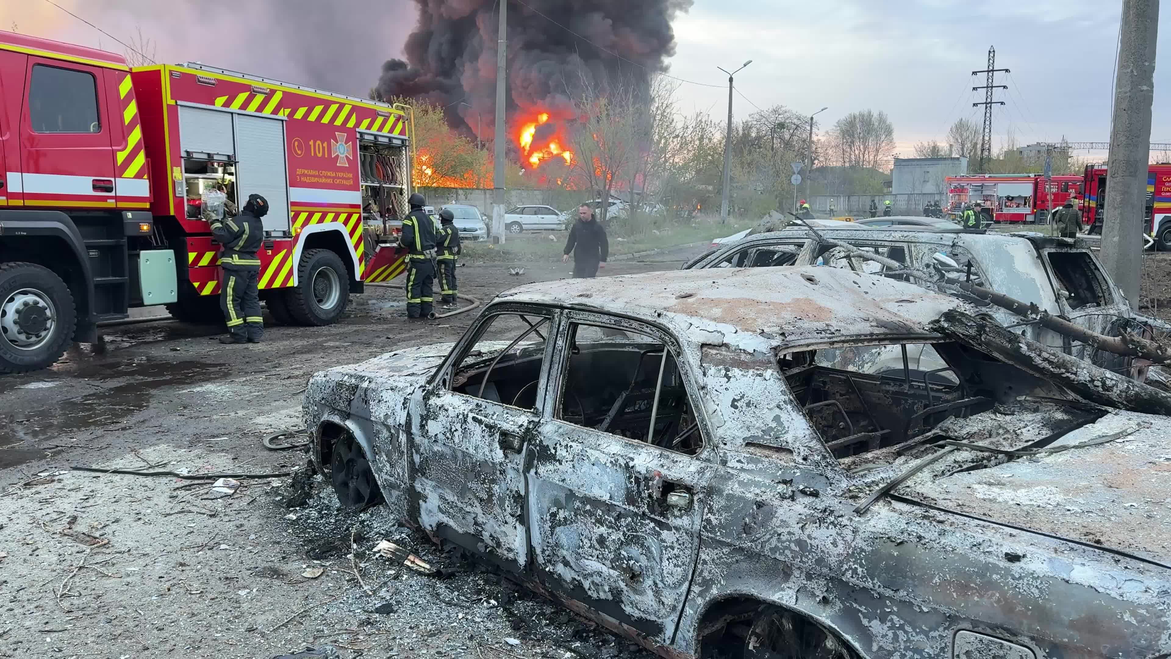 Russian missile strike in Kyiv