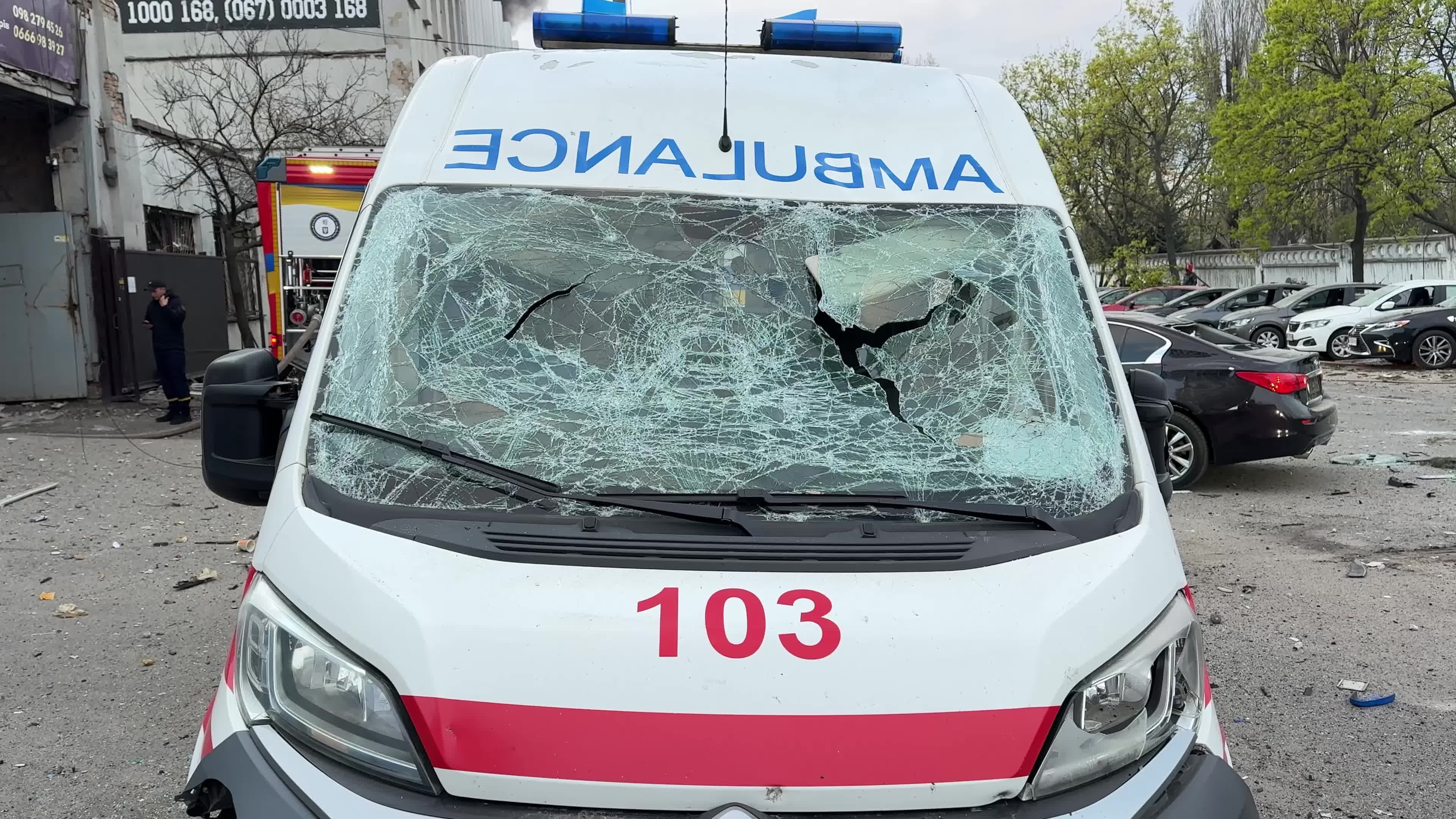 Russian missile strike in Kyiv