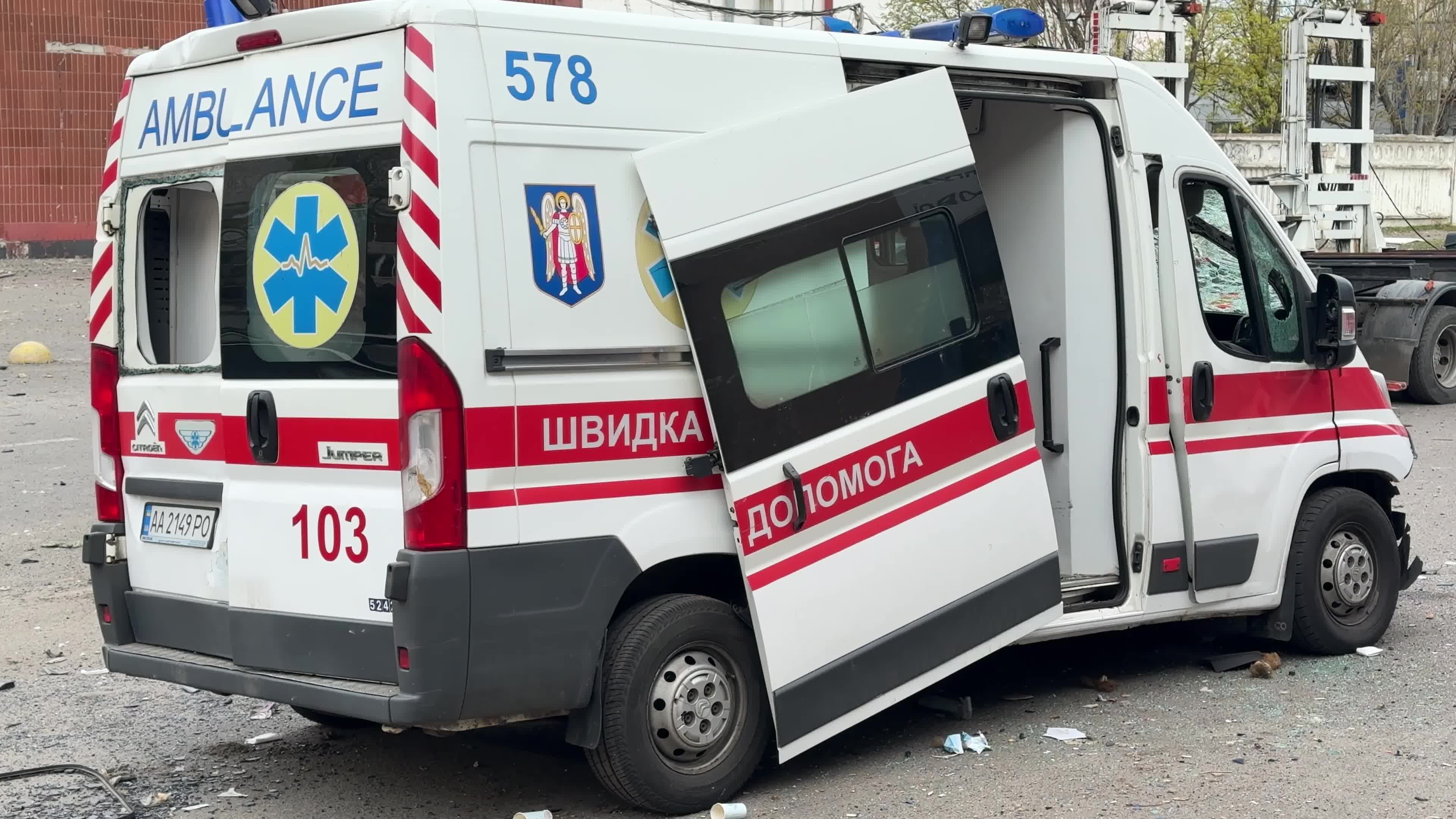 Russian missile strike in Kyiv