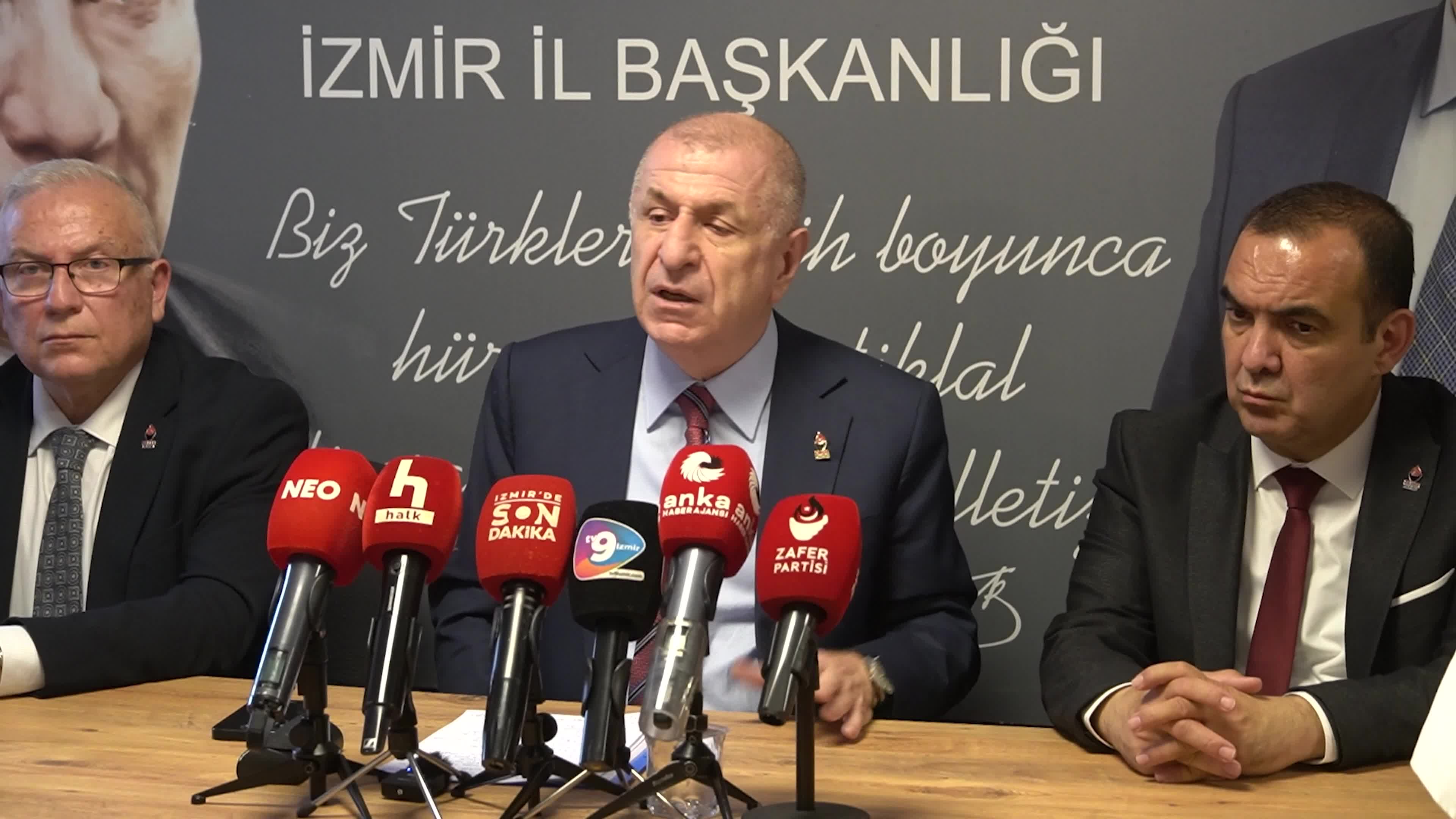 Umit Ozdag, leader of the Turkish nationalist right-wing Victory Party held a comprehensive press conference