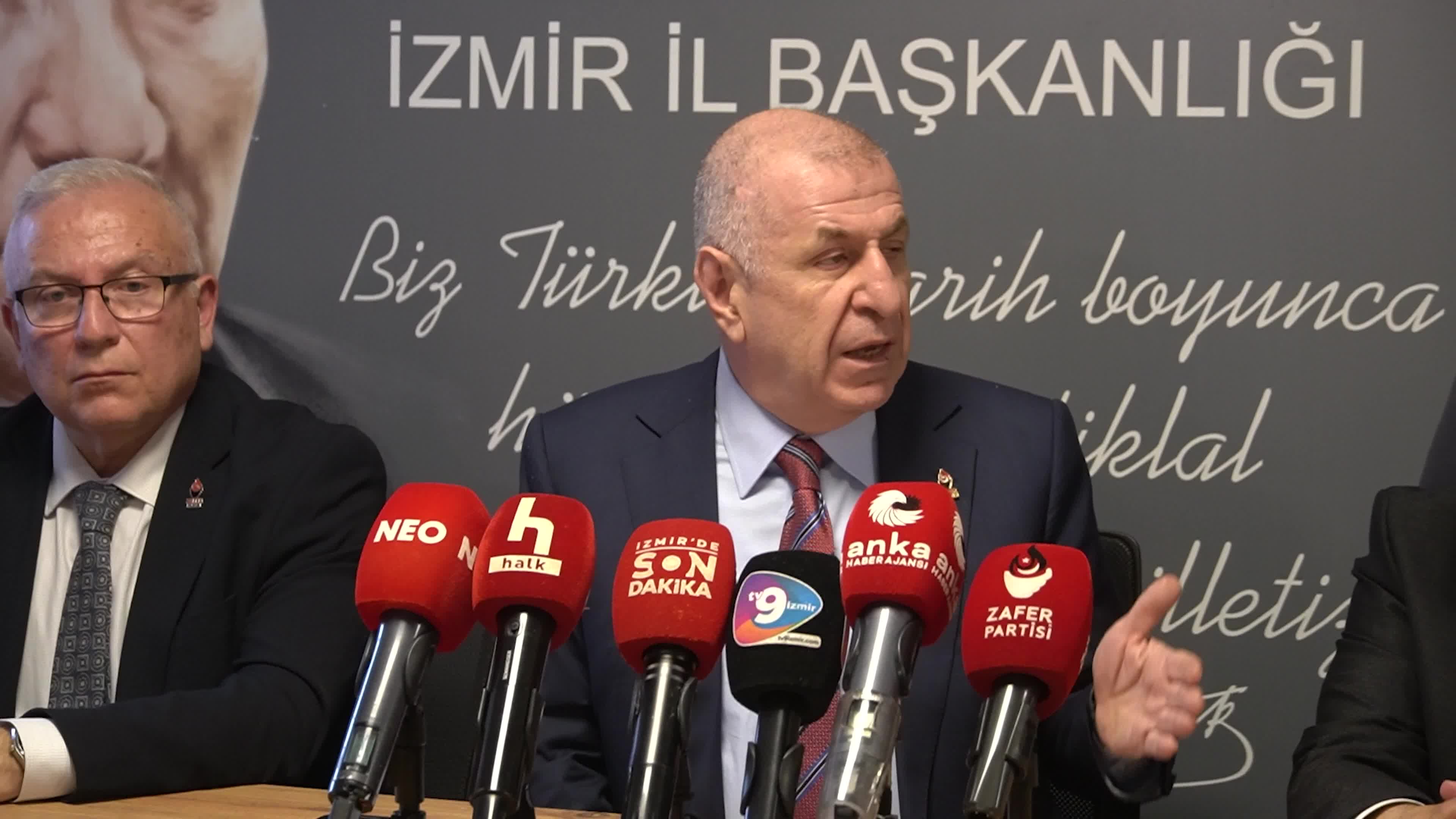 Umit Ozdag, leader of the Turkish nationalist right-wing Victory Party held a comprehensive press conference