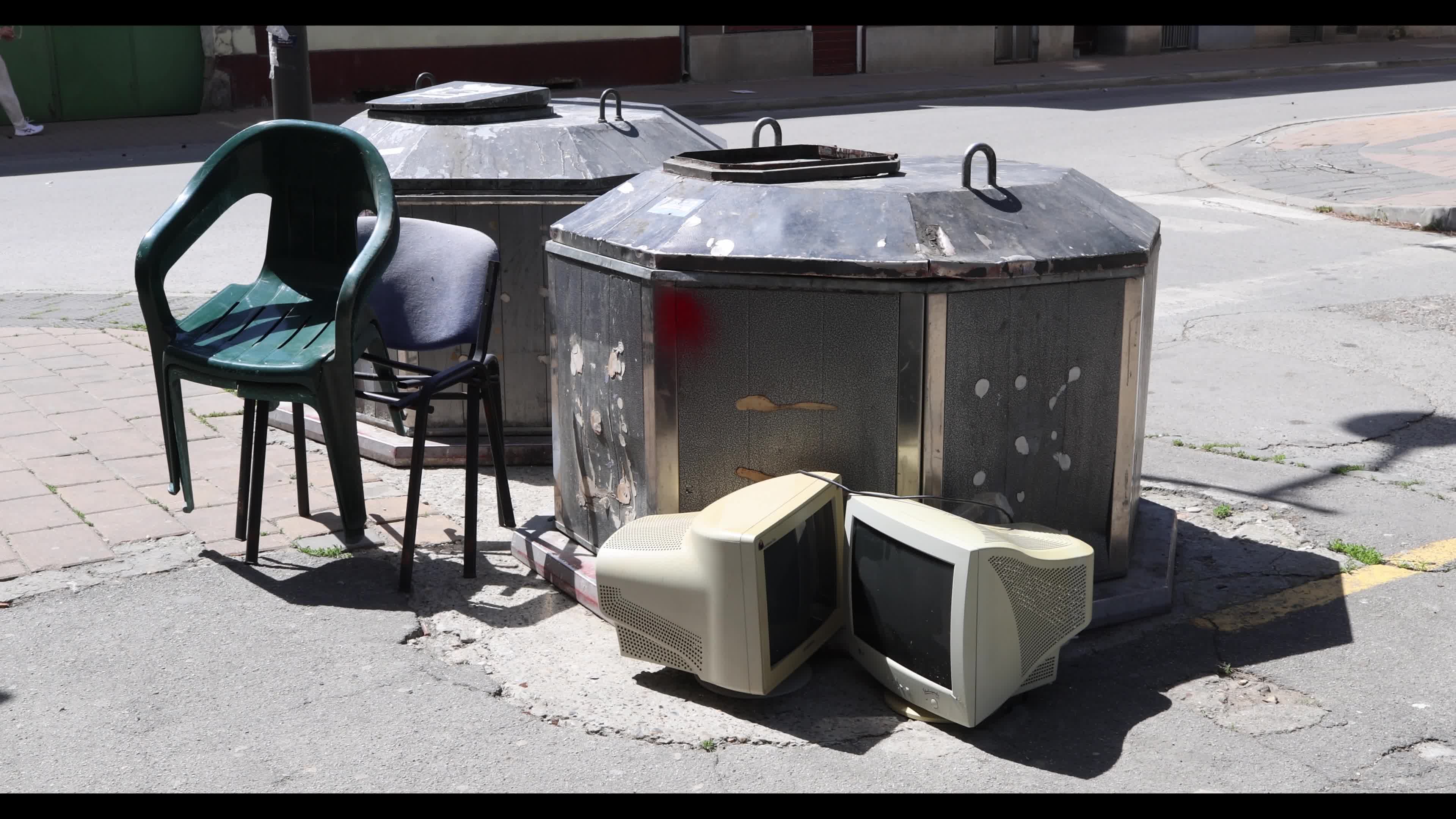 Discarded computer monitors