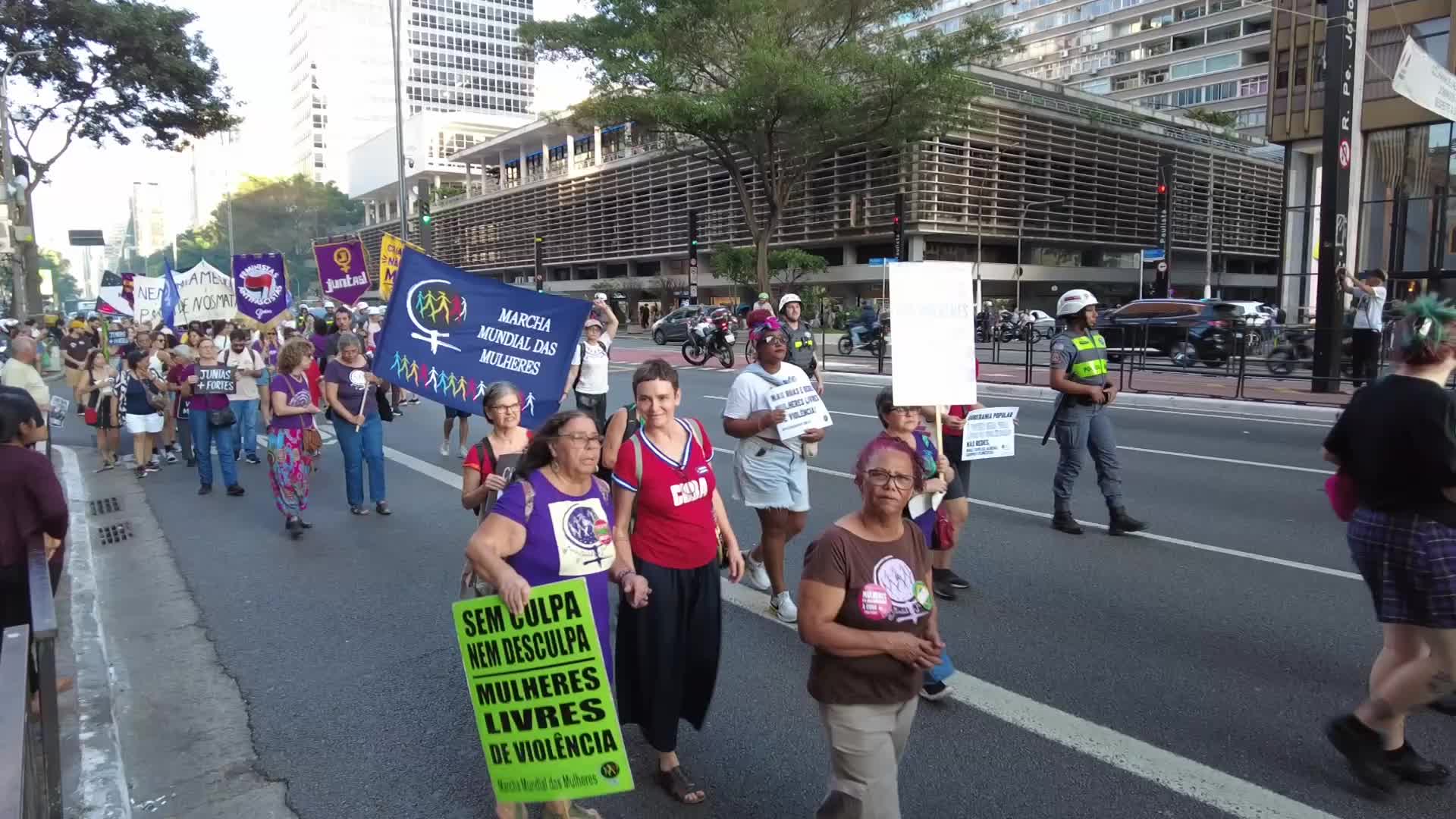 Women demonstrate in Sao Paulo for bill criminalizing misogyny