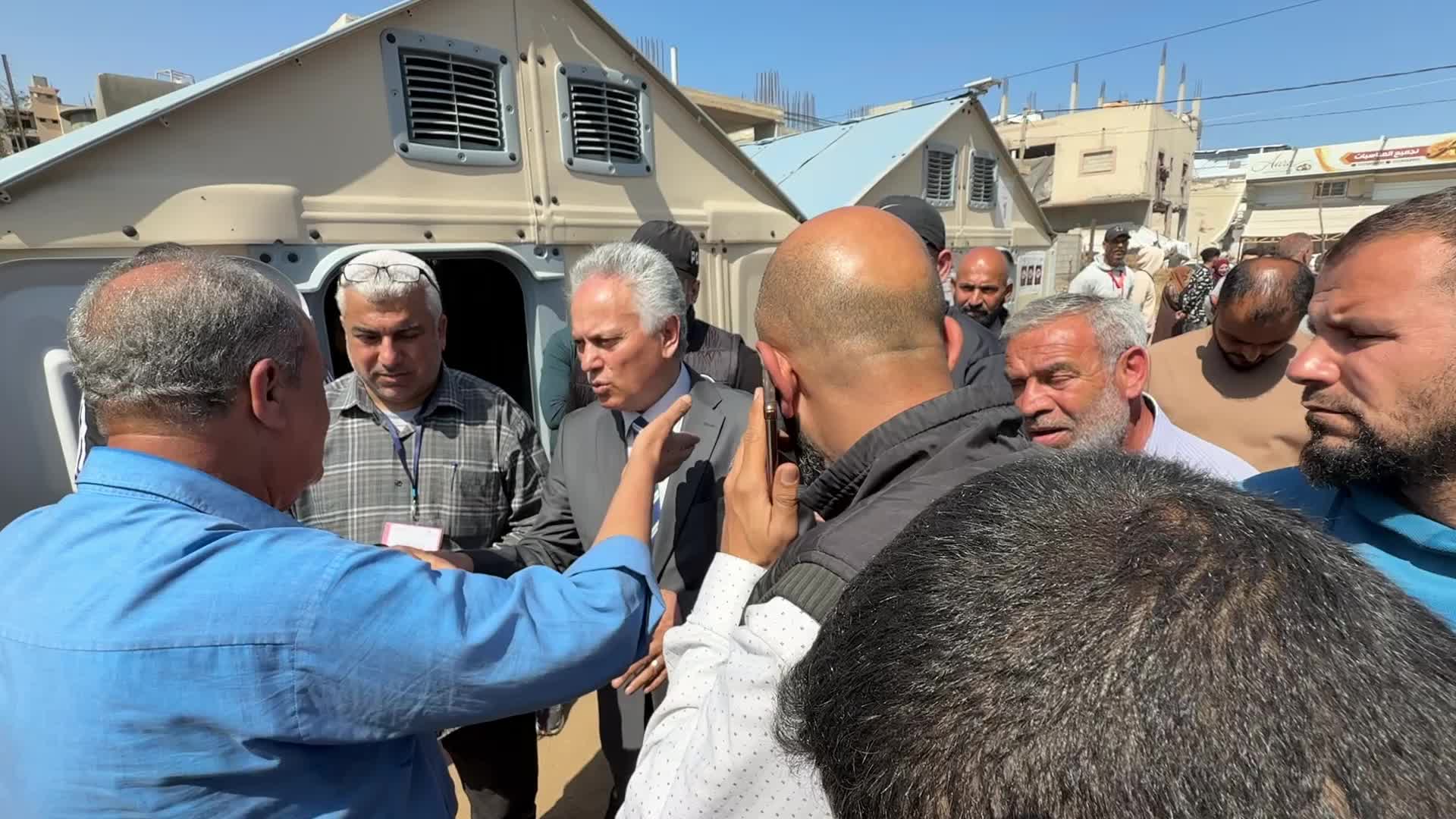 Palestinians vote during the municipal election at a polling station in Deir al-Balah