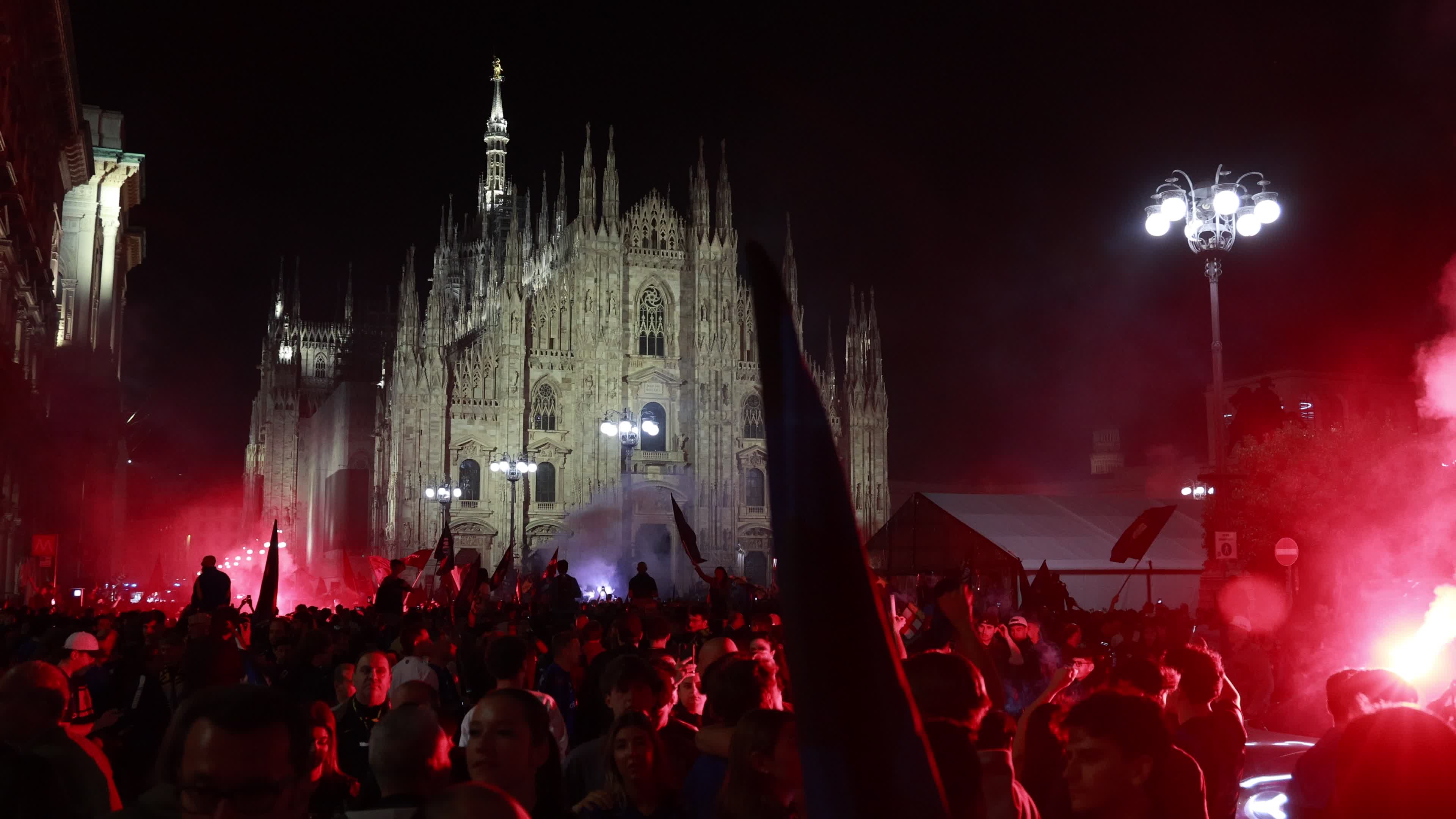The FC Internazionale Milano fans celebrations for the winning of the 21st Scudetto and the Serie A 2025–2026 title in Milan