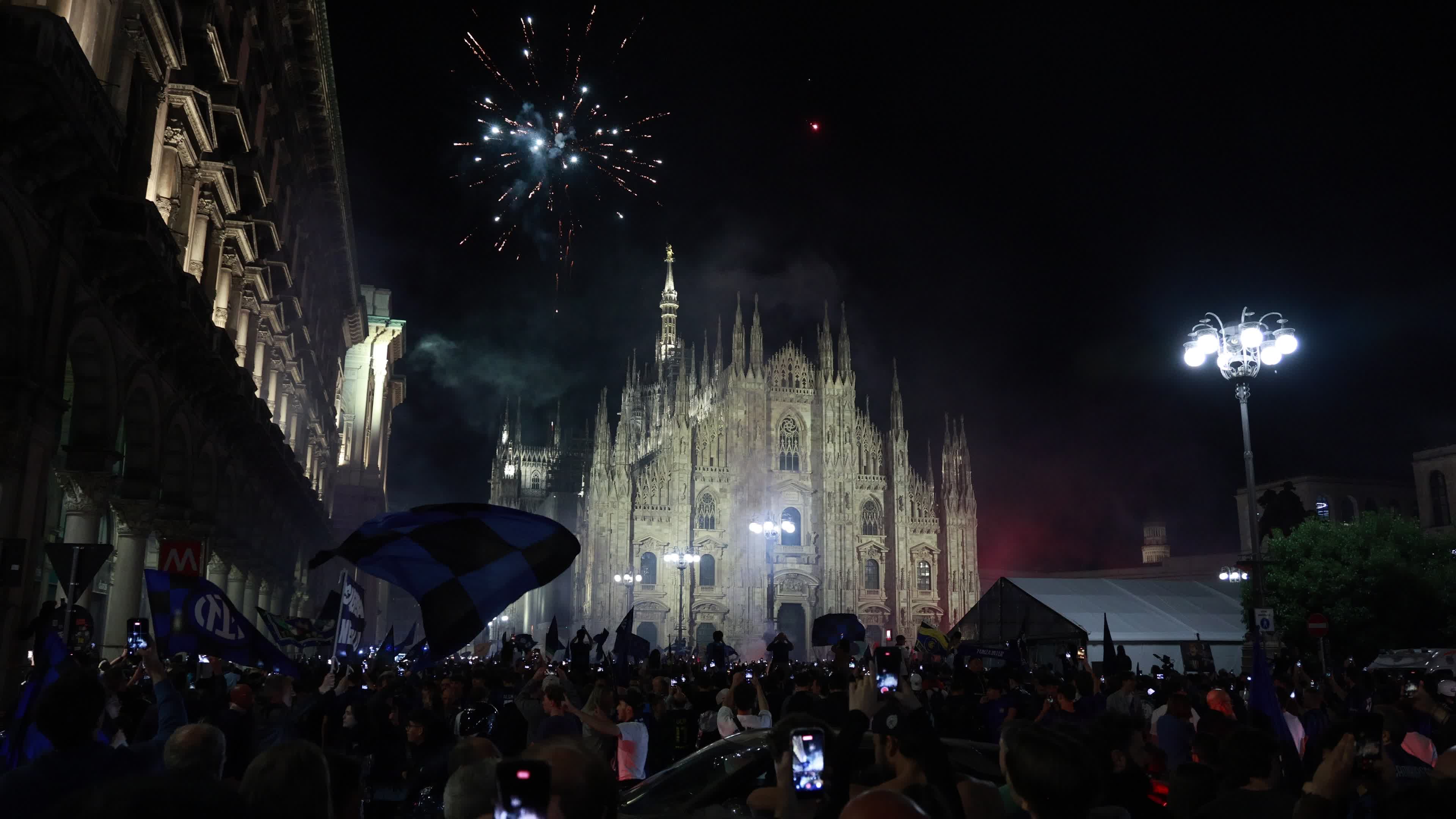 The FC Internazionale Milano fans celebrations for the winning of the 21st Scudetto and the Serie A 2025–2026 title in Milan