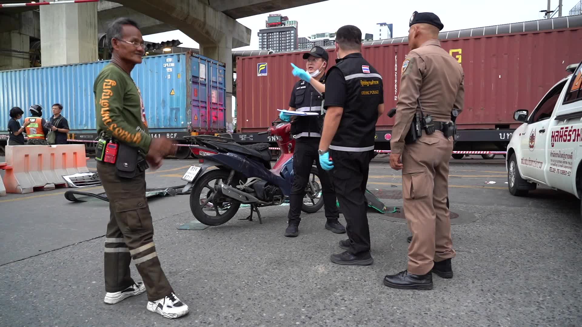 A Train Crashes With A Public Bus in Bangkok.