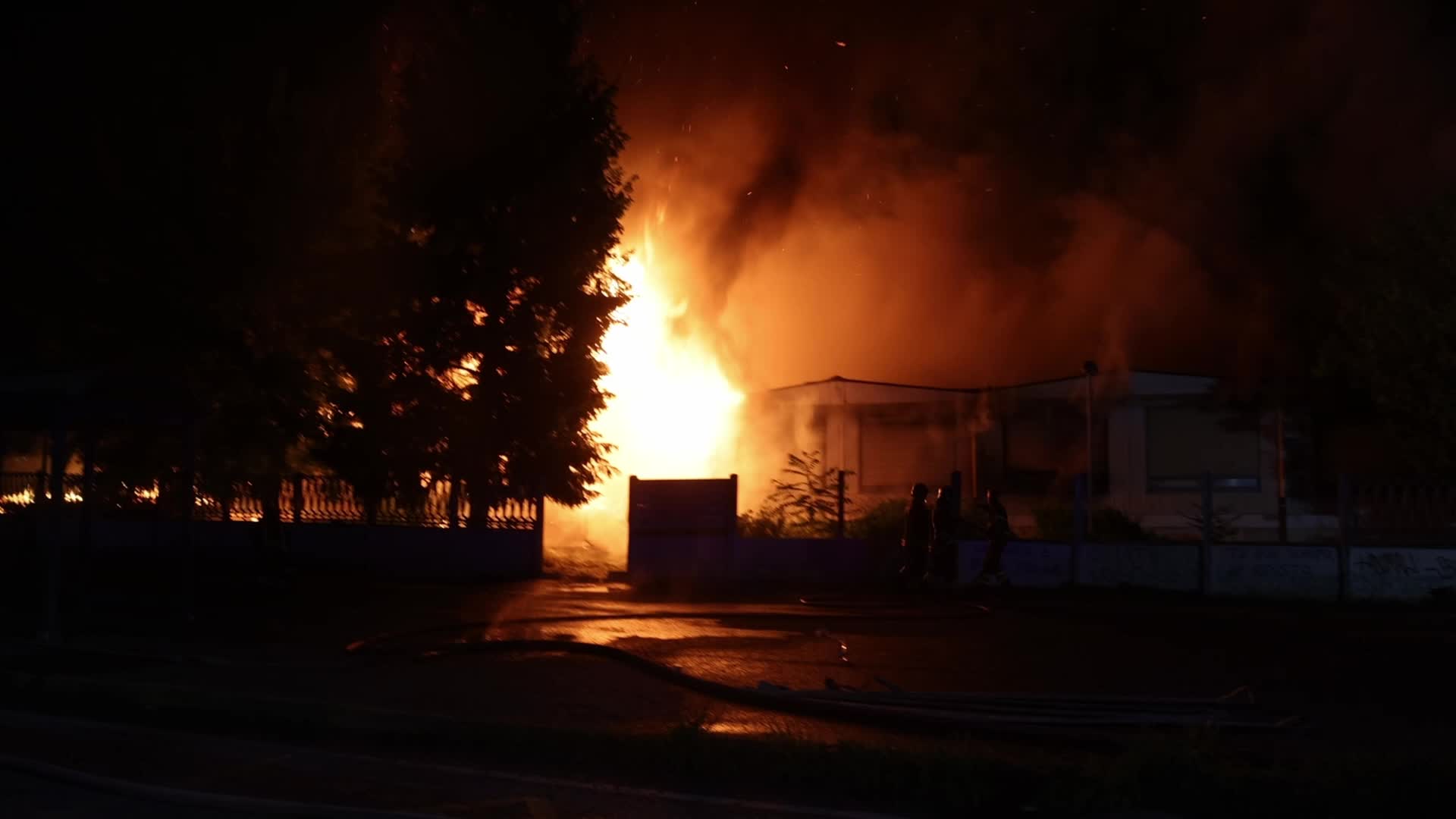 A massive fire erupted in a building near Turin