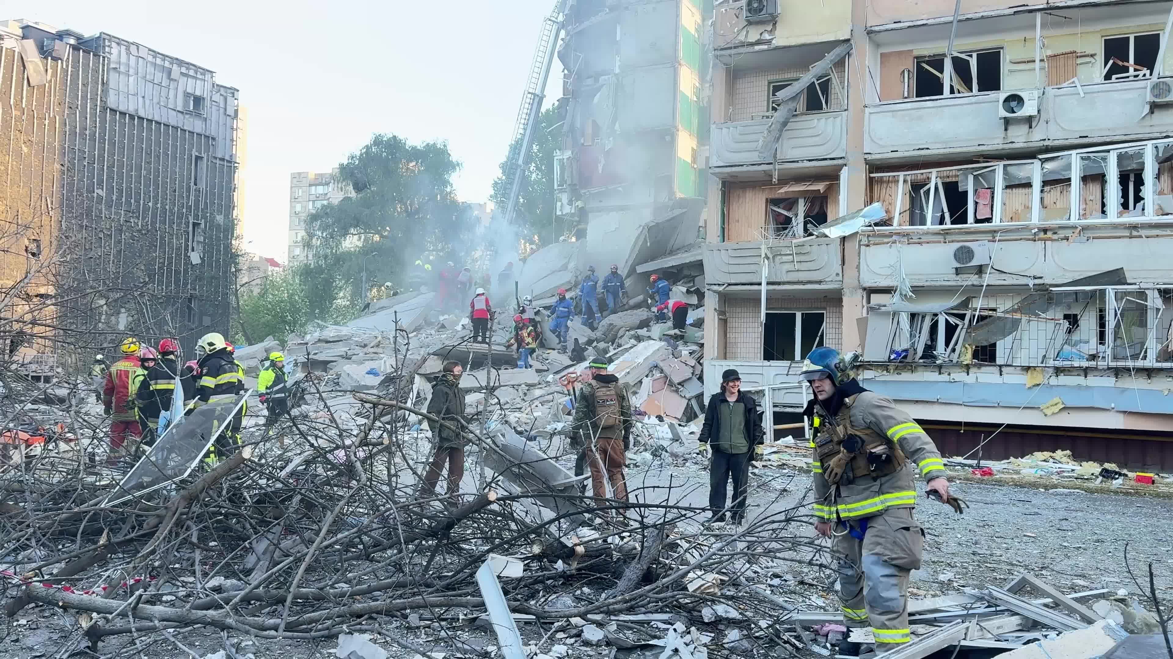The largest combined Russian missile and drone attack on Kyiv, Ukraine