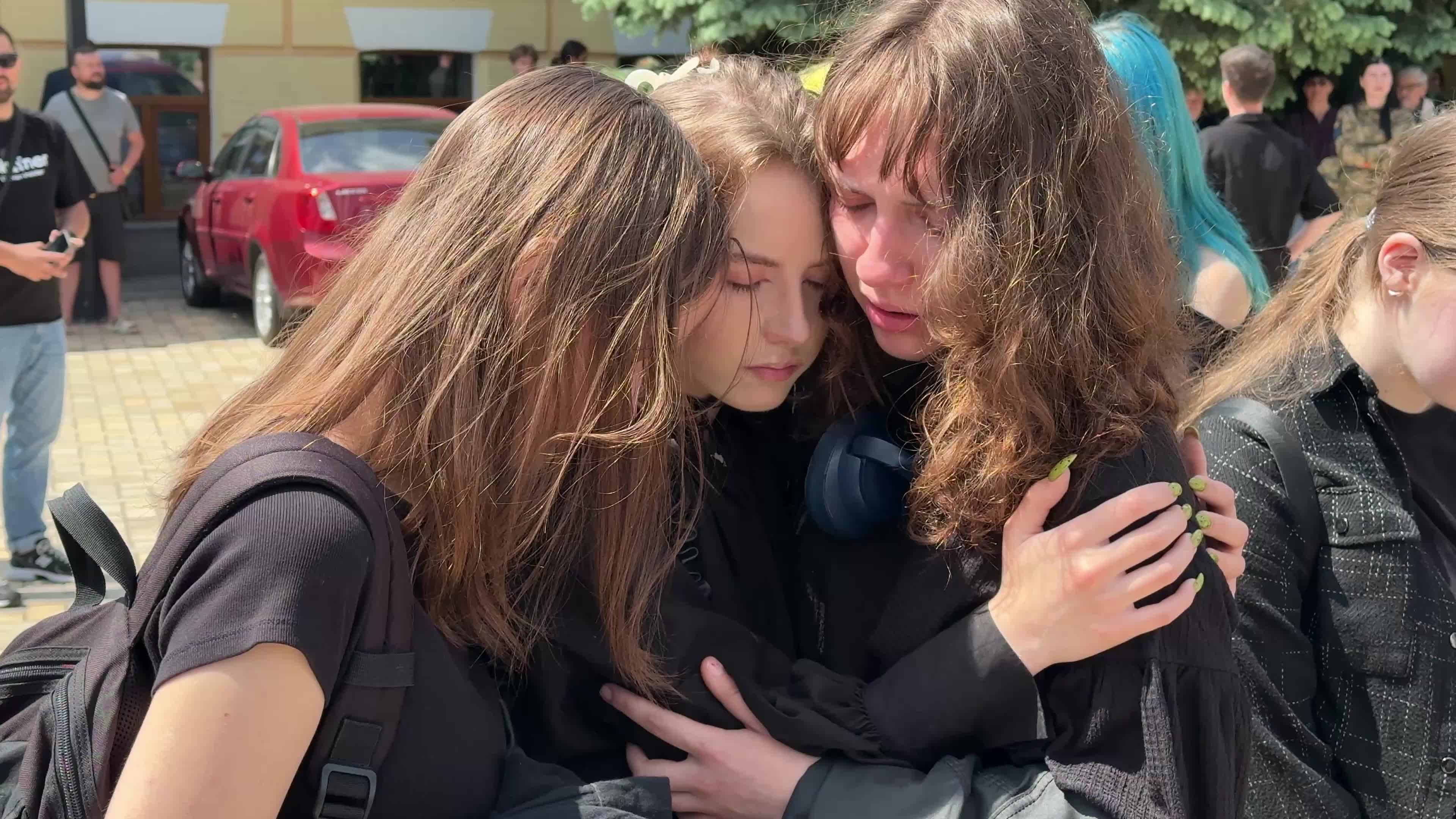Funeral service for sisters Liubava and Vira Yakovlev, who were killed in a Russian missile strike on Kyiv