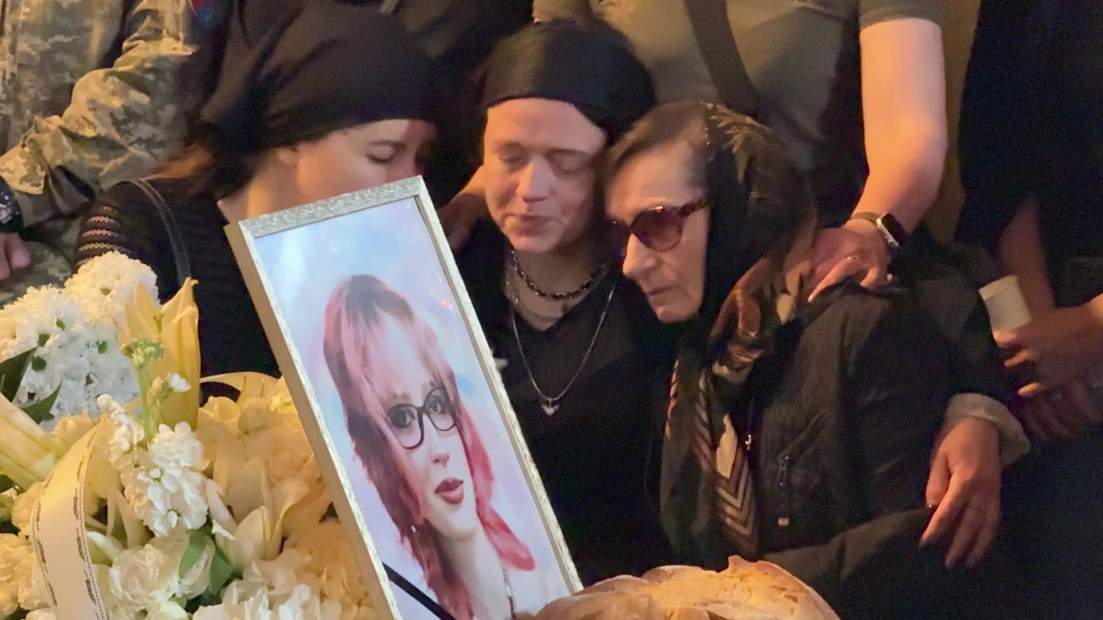 Funeral service for sisters Liubava and Vira Yakovlev, who were killed in a Russian missile strike on Kyiv