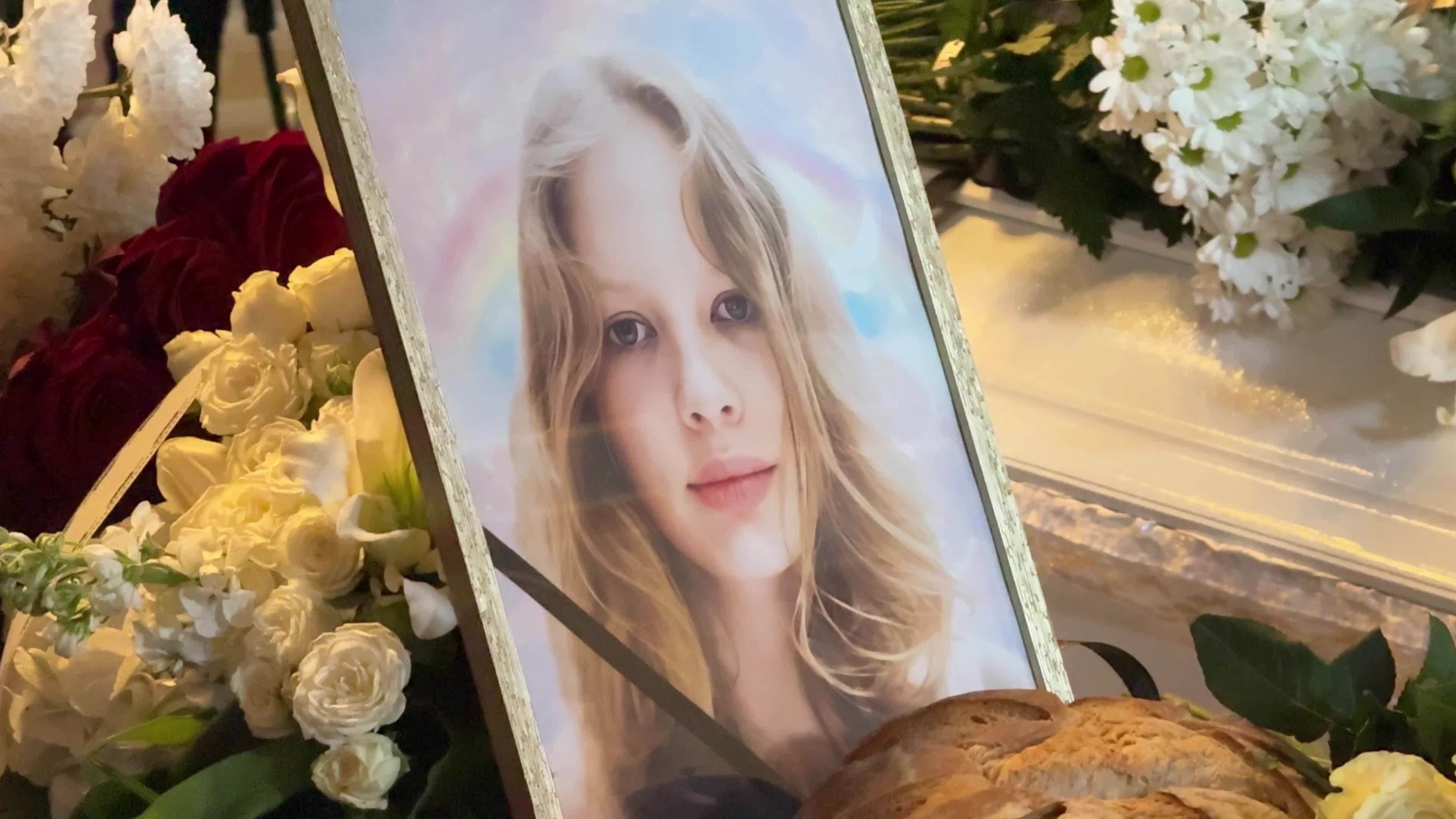 Funeral service for sisters Liubava and Vira Yakovlev, who were killed in a Russian missile strike on Kyiv
