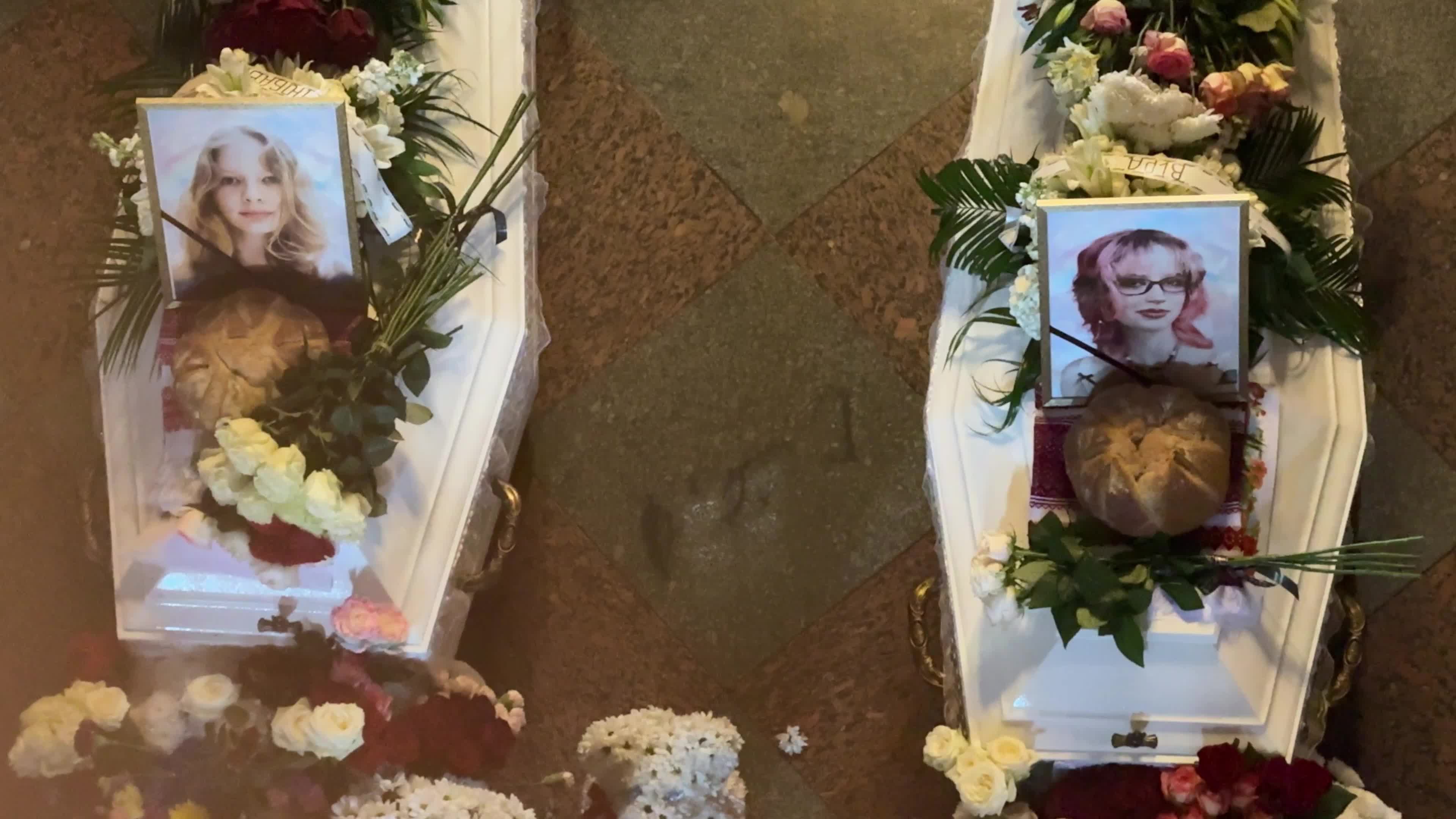 Funeral service for sisters Liubava and Vira Yakovlev, who were killed in a Russian missile strike on Kyiv