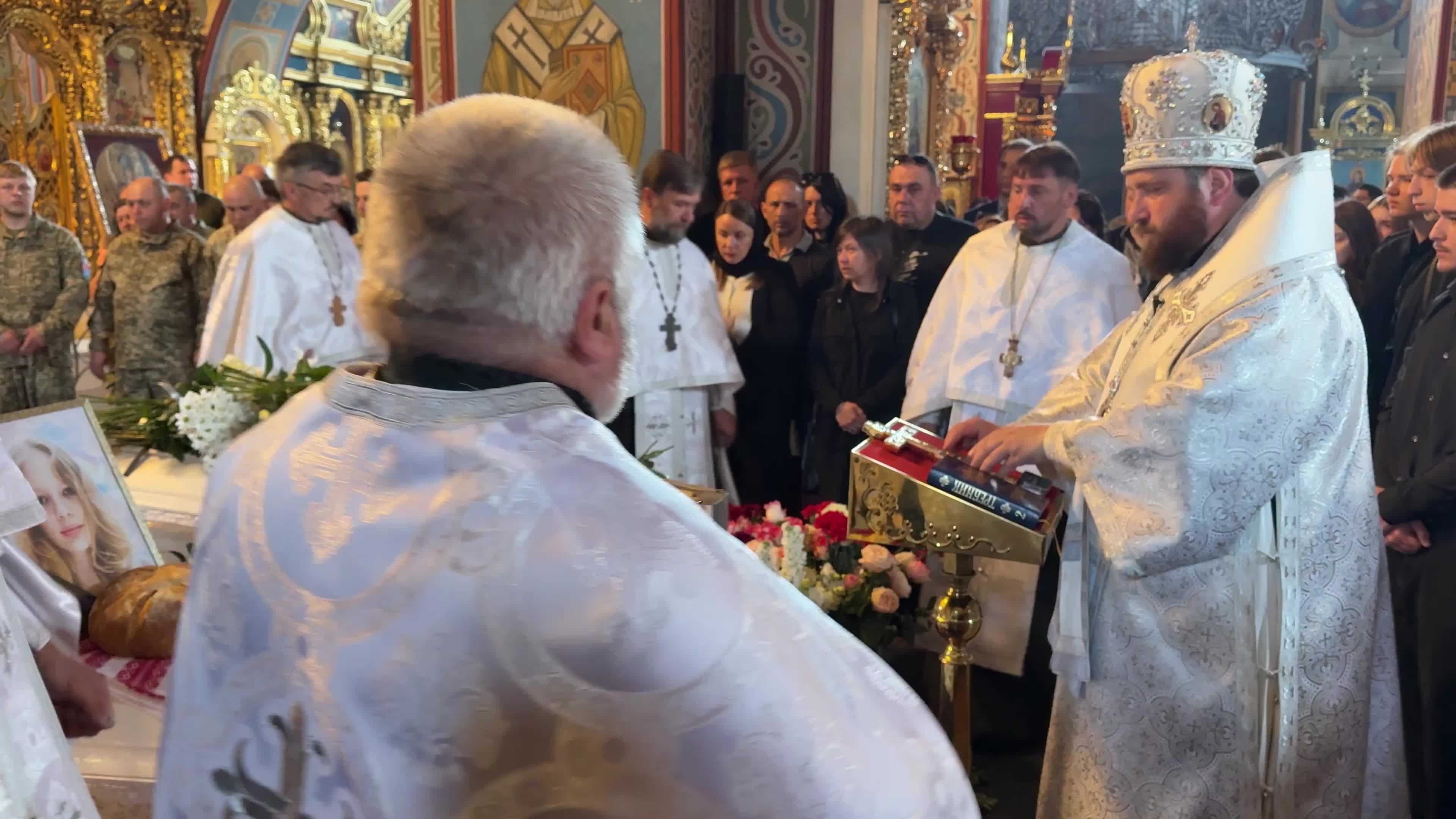 Funeral service for sisters Liubava and Vira Yakovlev, who were killed in a Russian missile strike on Kyiv