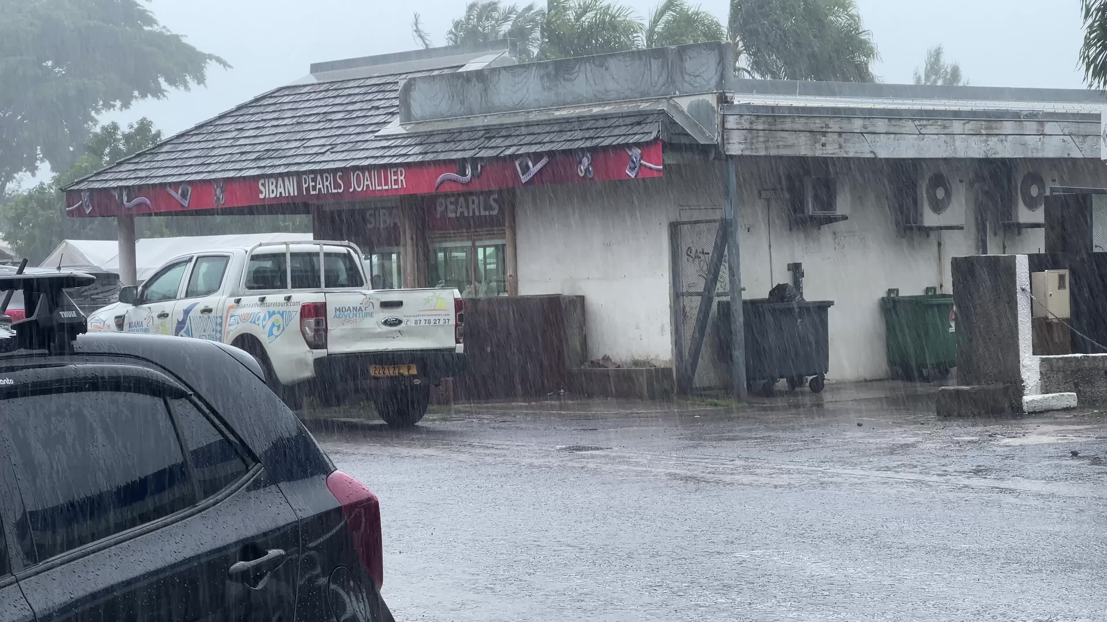 Heavy rain in Bora Bora