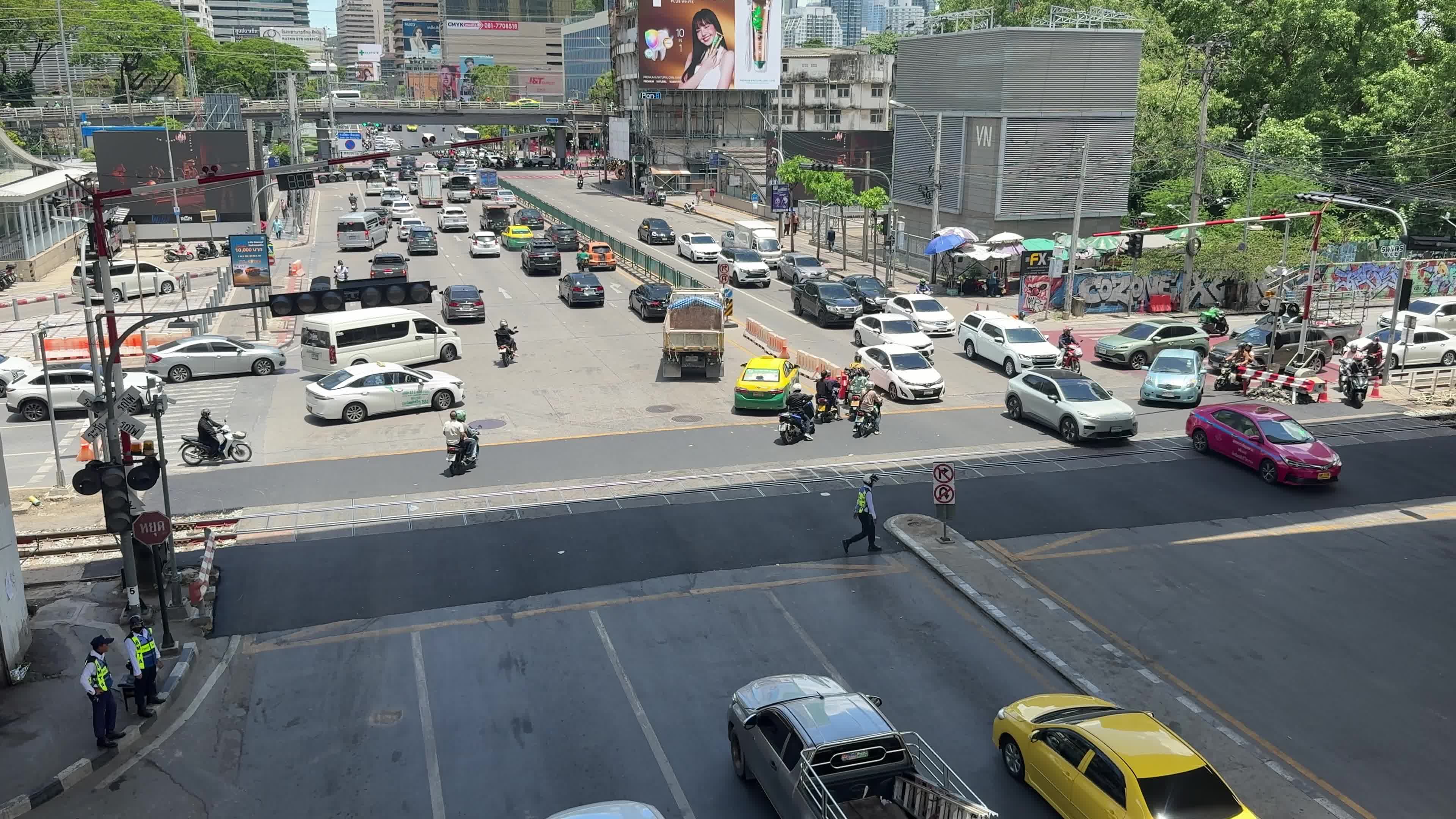 Traffic at Makkasan Station in Bangkok, Thailand