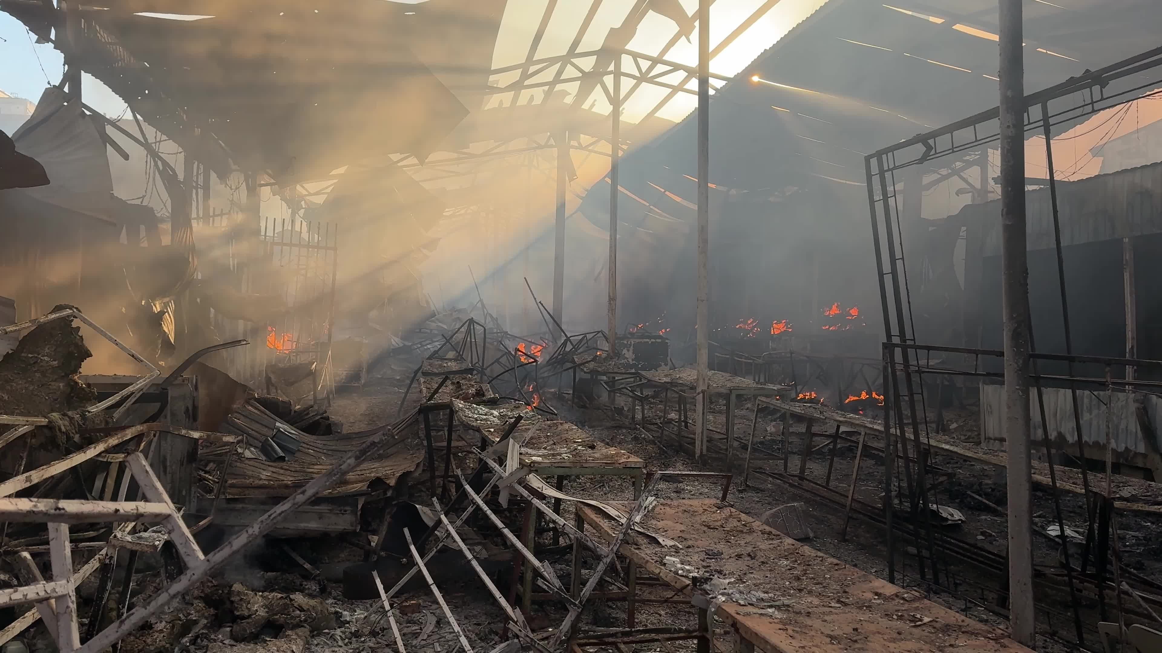Aftermath of a massive combined missile and drone attack on Kyiv, Ukraine