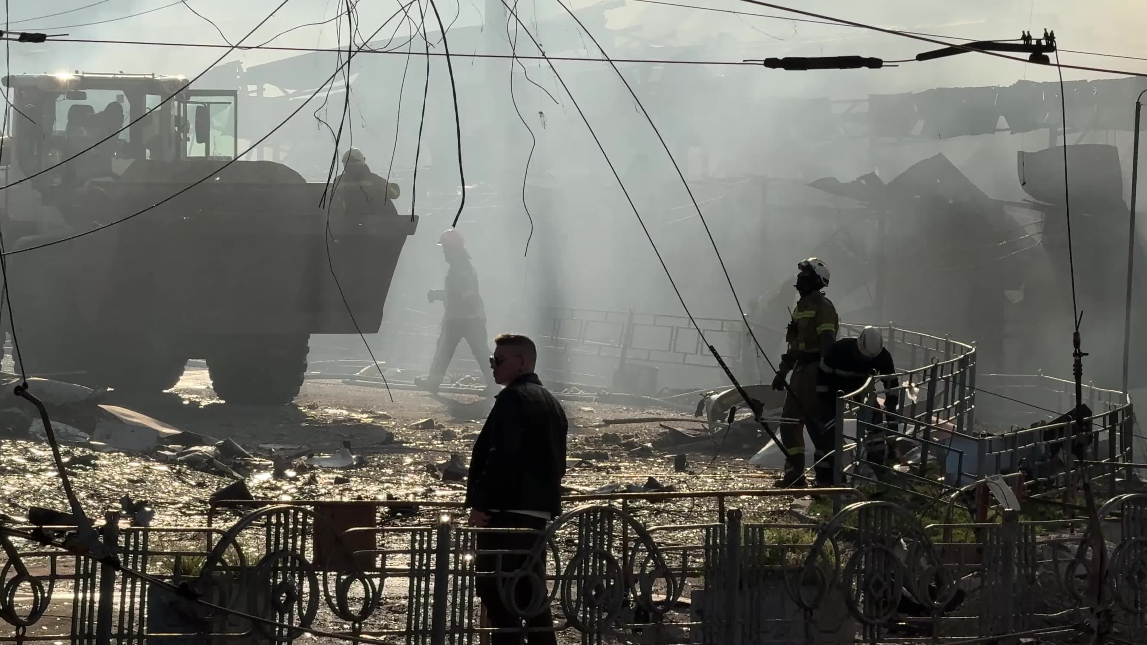 Aftermath of a massive combined missile and drone attack on Kyiv, Ukraine