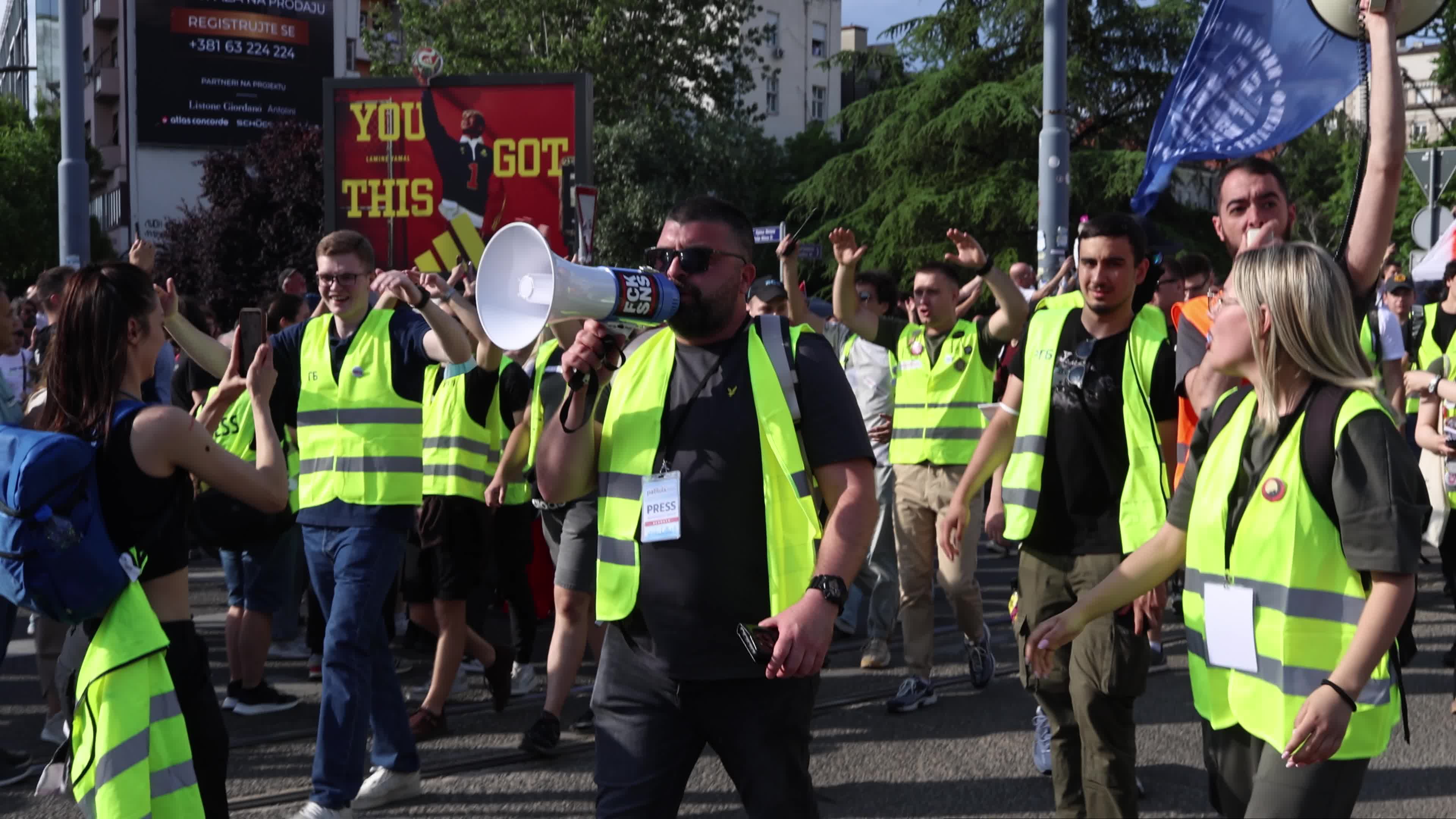 Preparations For The Protest In Belgrade