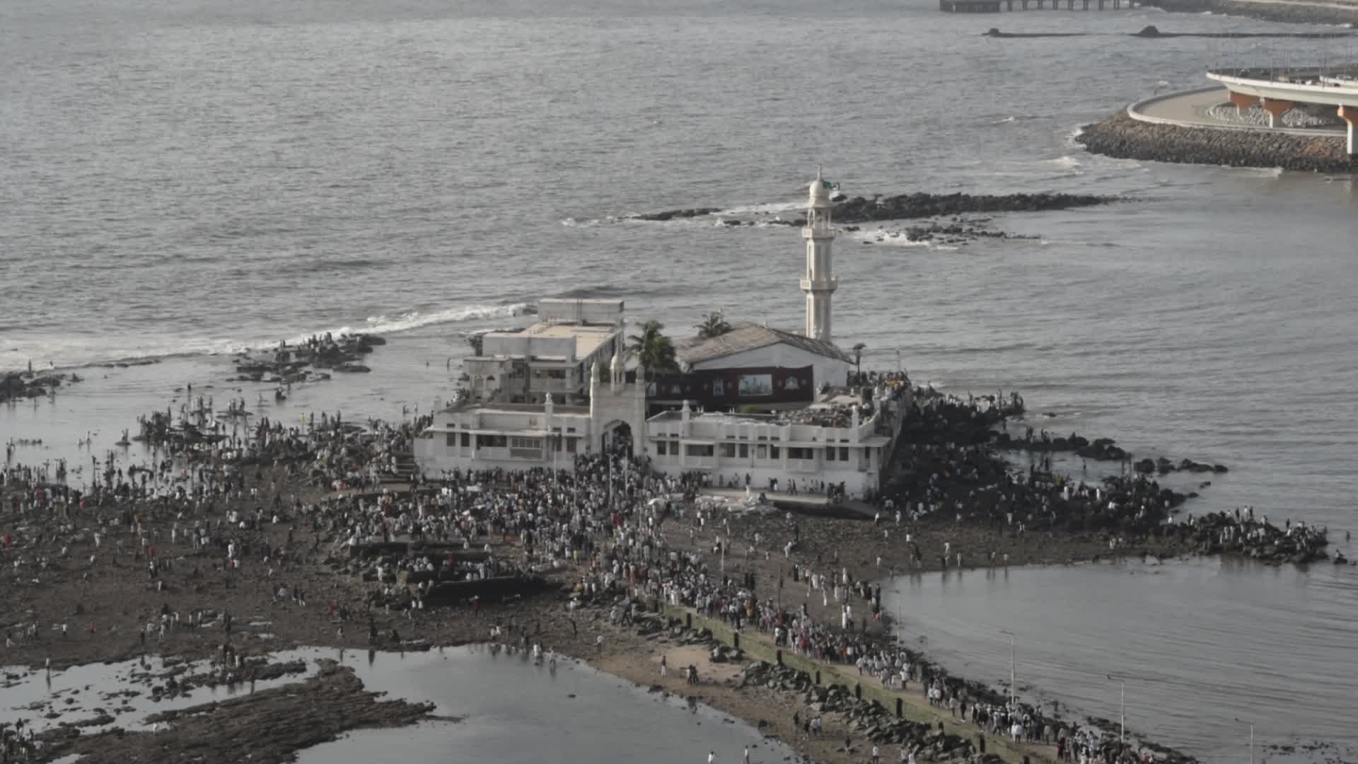 Devotees Throng Haji Ali Dargah In Mumbai