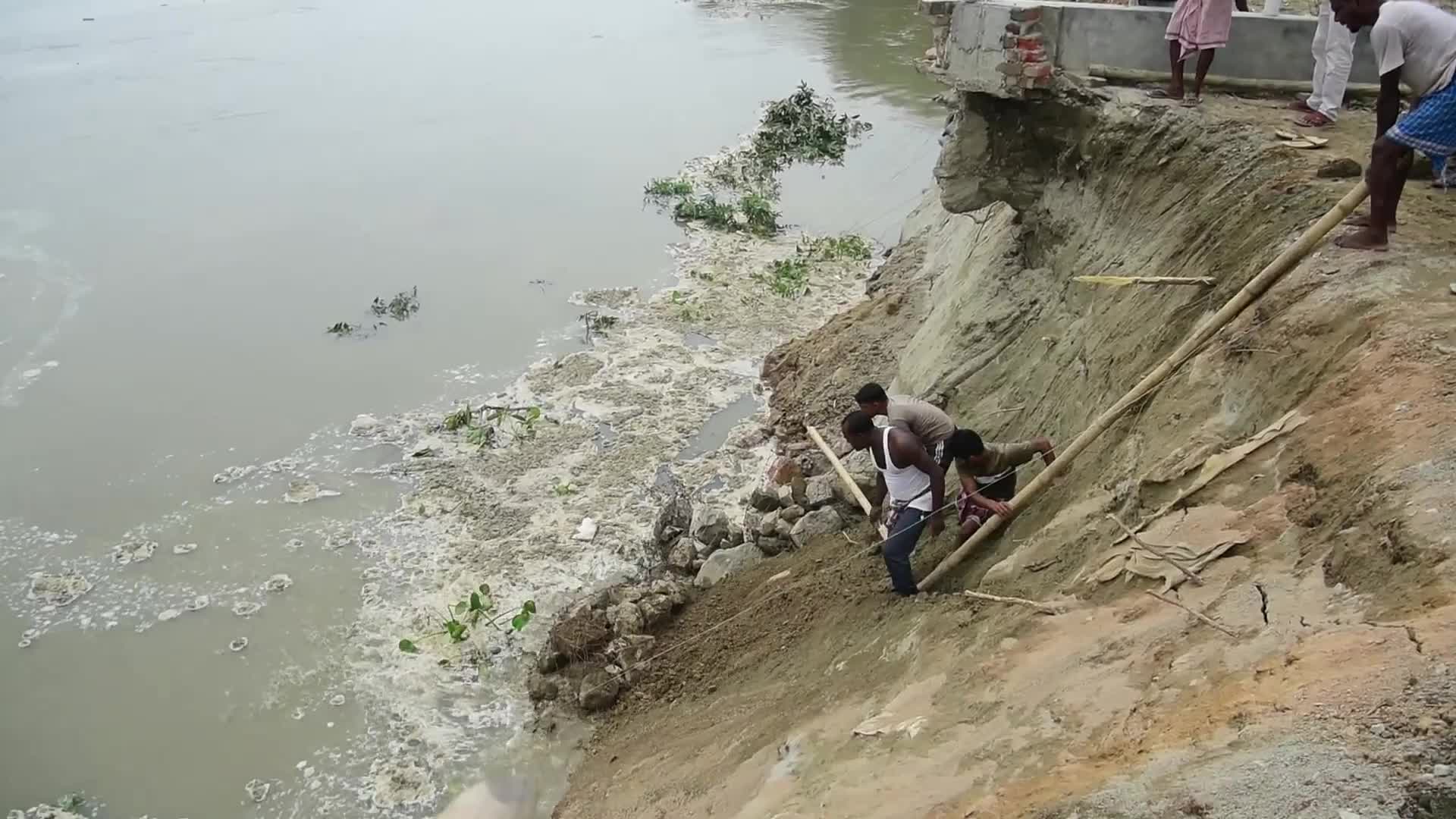 Soil erosion by river Brahmaputra in India