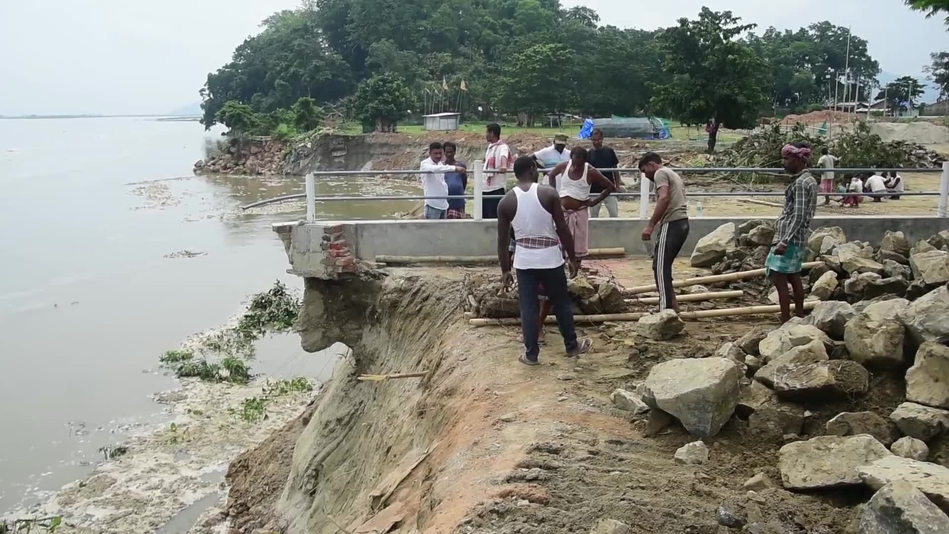 Soil erosion by river Brahmaputra in India