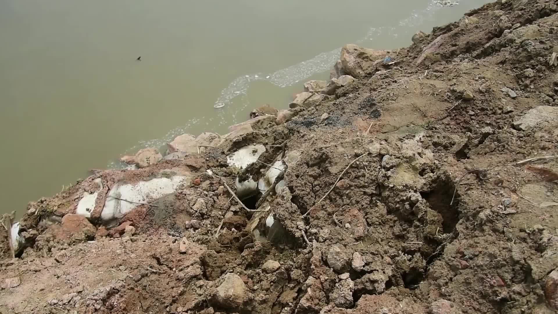 Soil erosion by river Brahmaputra in India