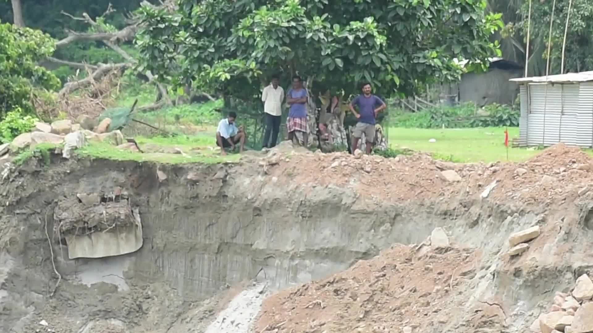 Soil erosion by river Brahmaputra in India
