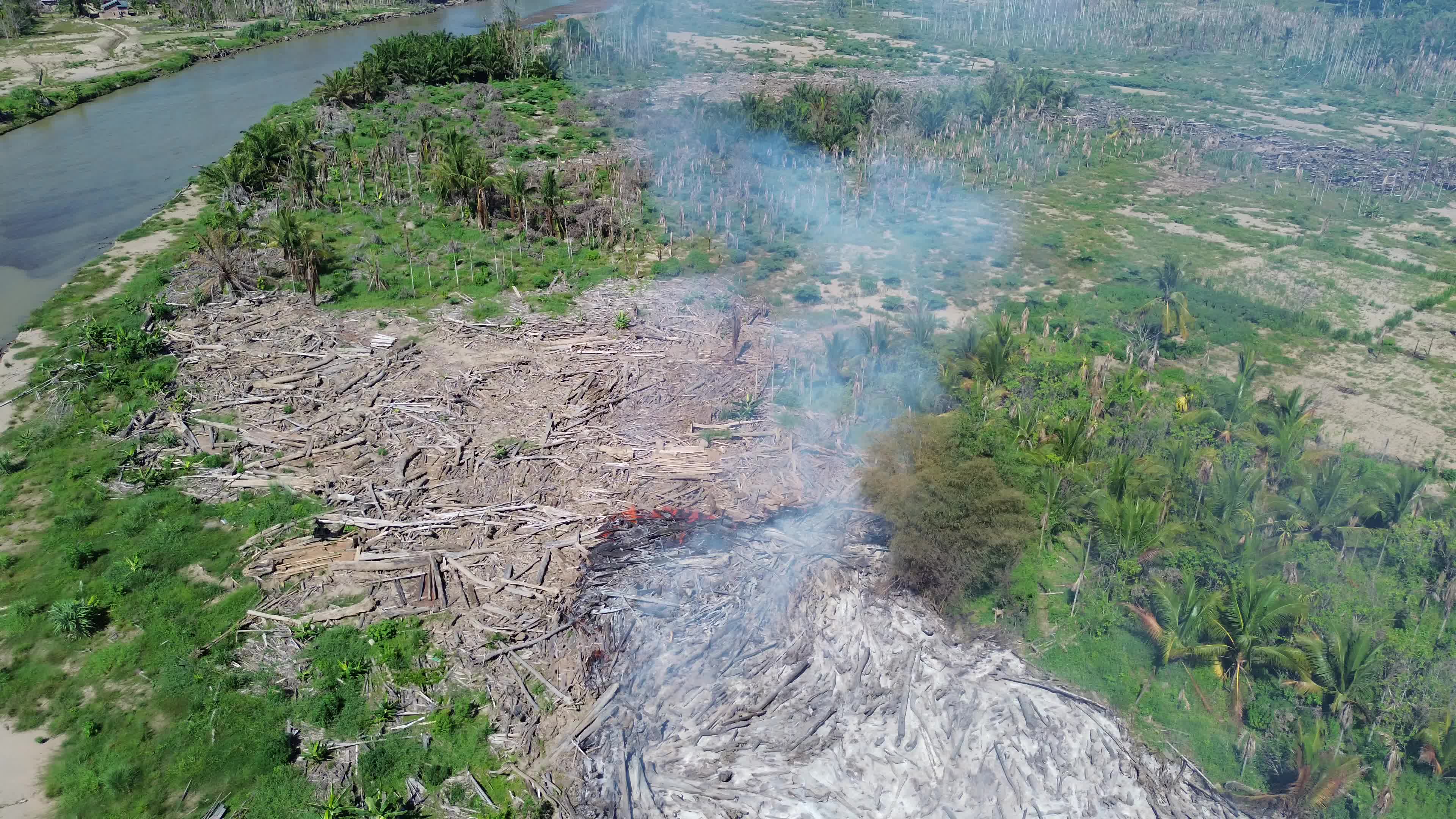 Log Fire in North Aceh