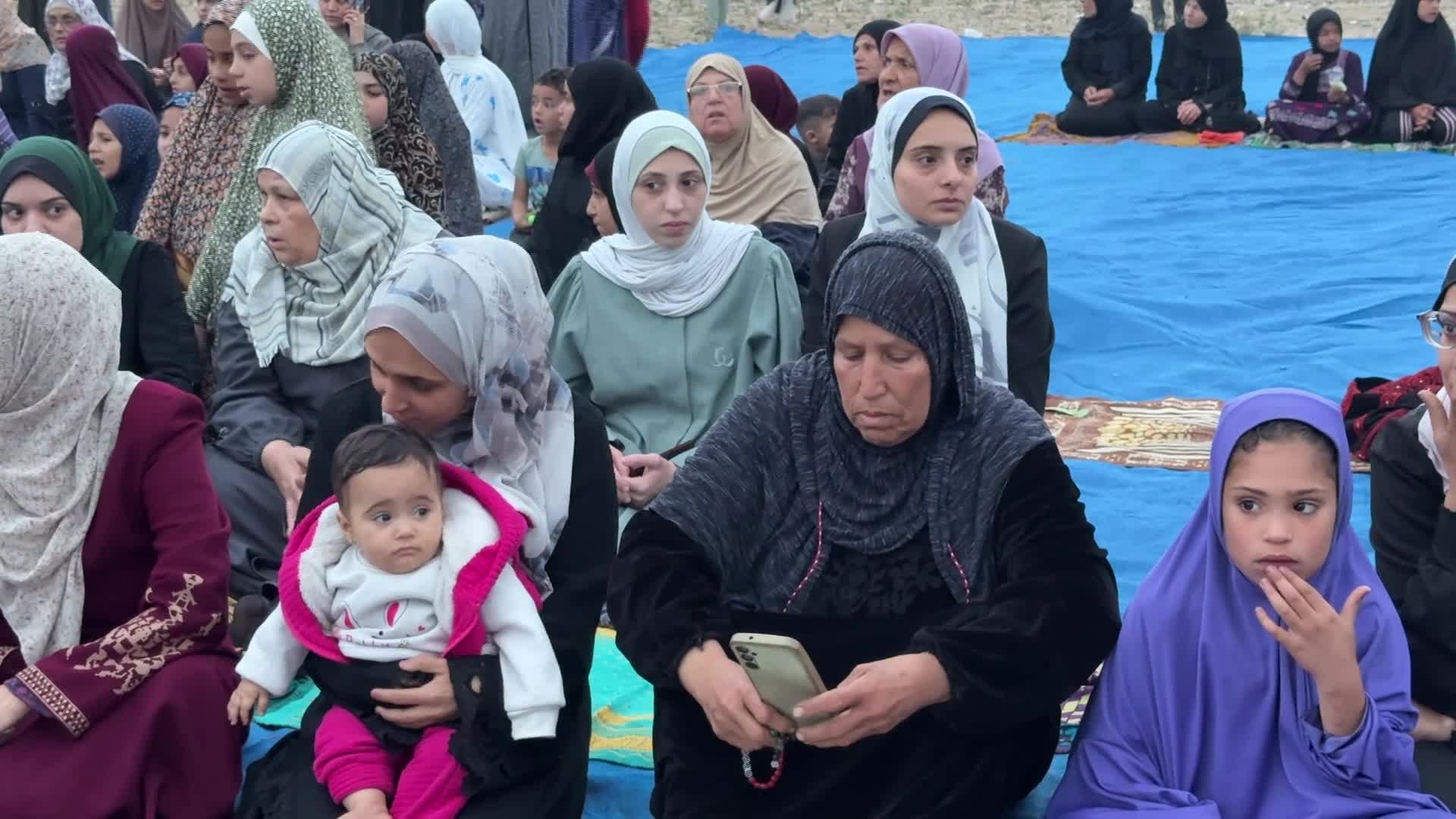 Palestinian Muslims attend the Eid al-Adha prayer, in Gaza City - 05/27/2026