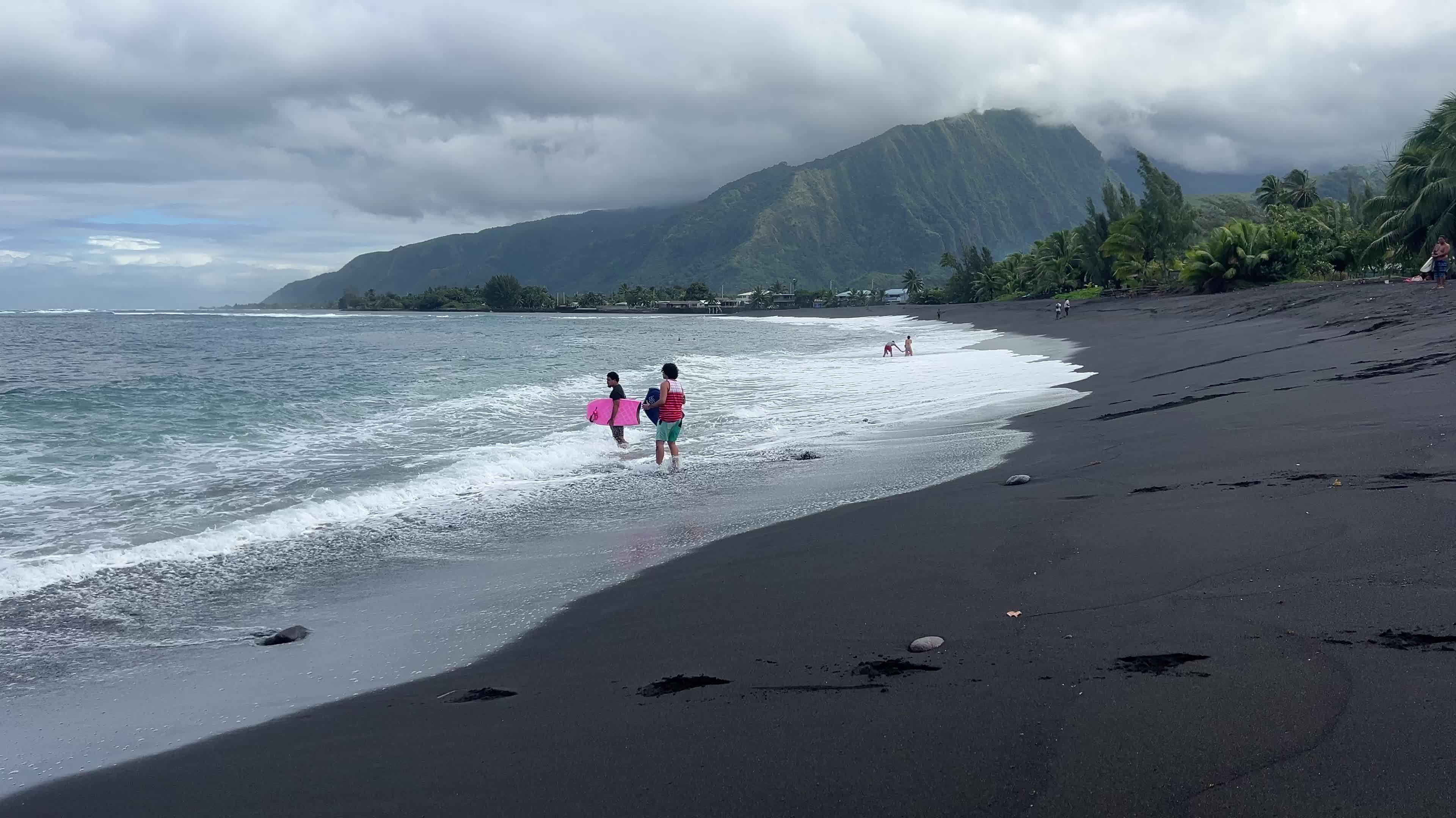 Surfing and boogie boarding in Tahiti