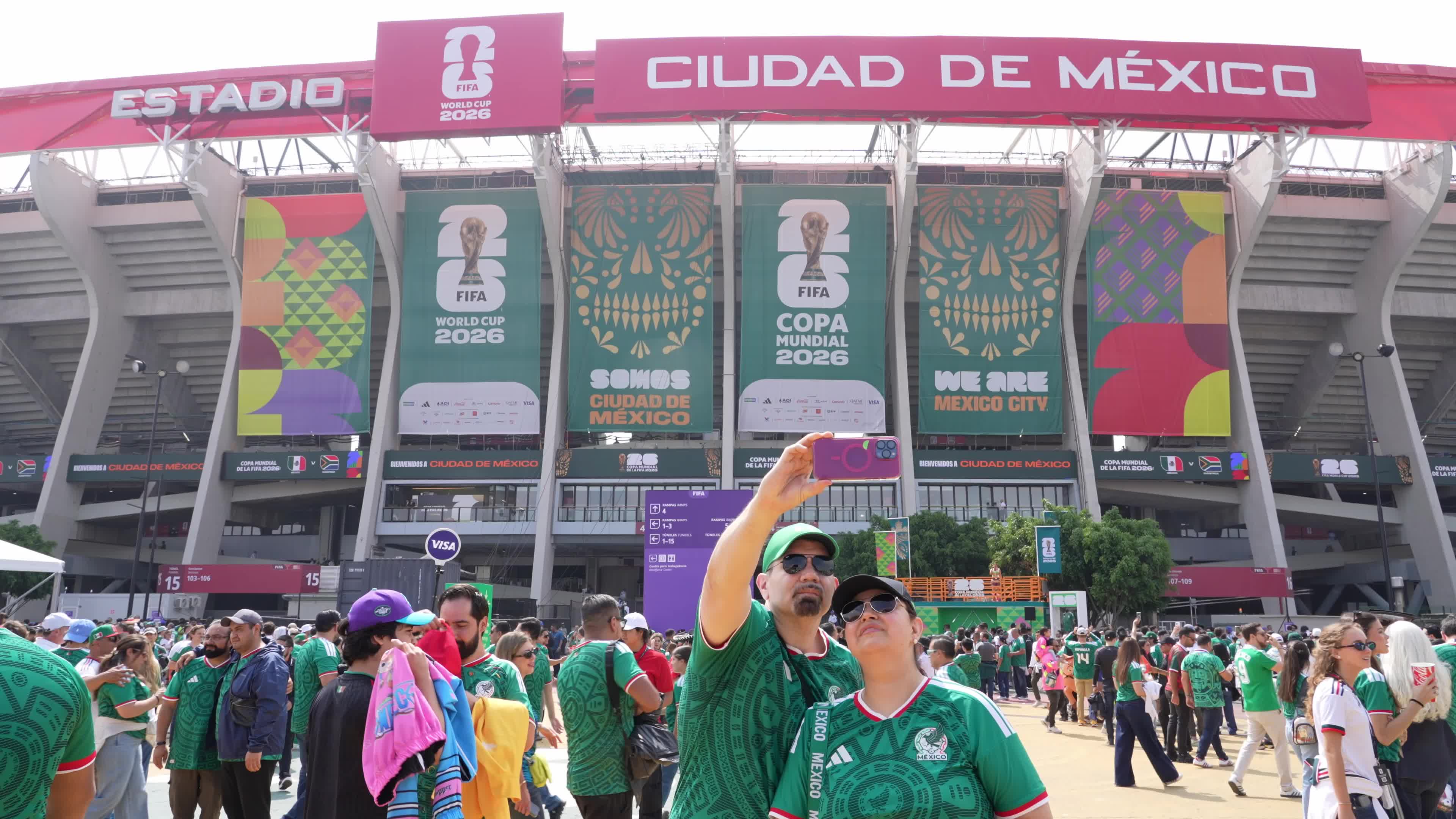Fans Outside Stadium Ahead of FIFA World Cup Match Between Mexico and South Africa