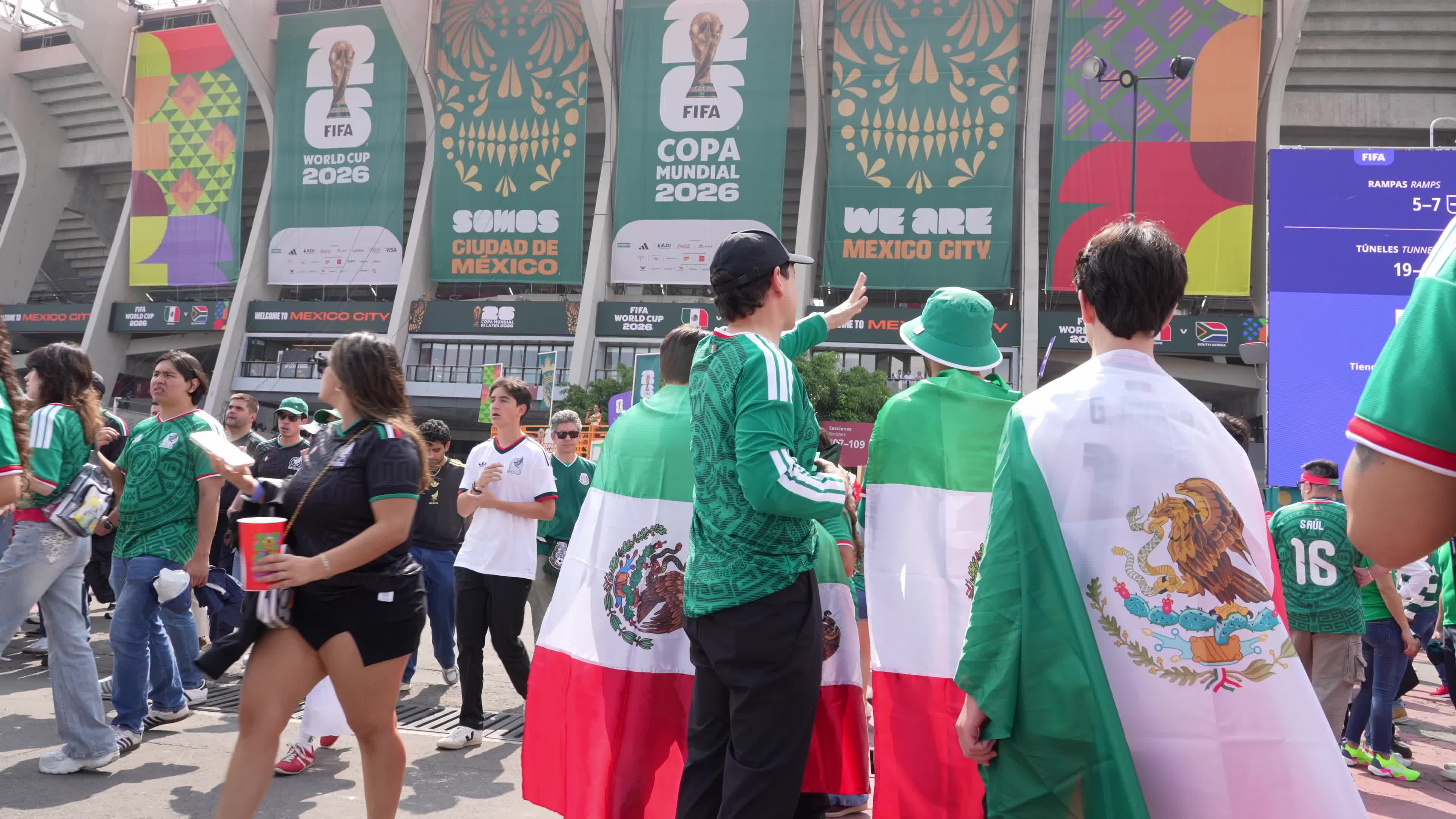 Fans Outside Stadium Ahead of FIFA World Cup Match Between Mexico and South Africa