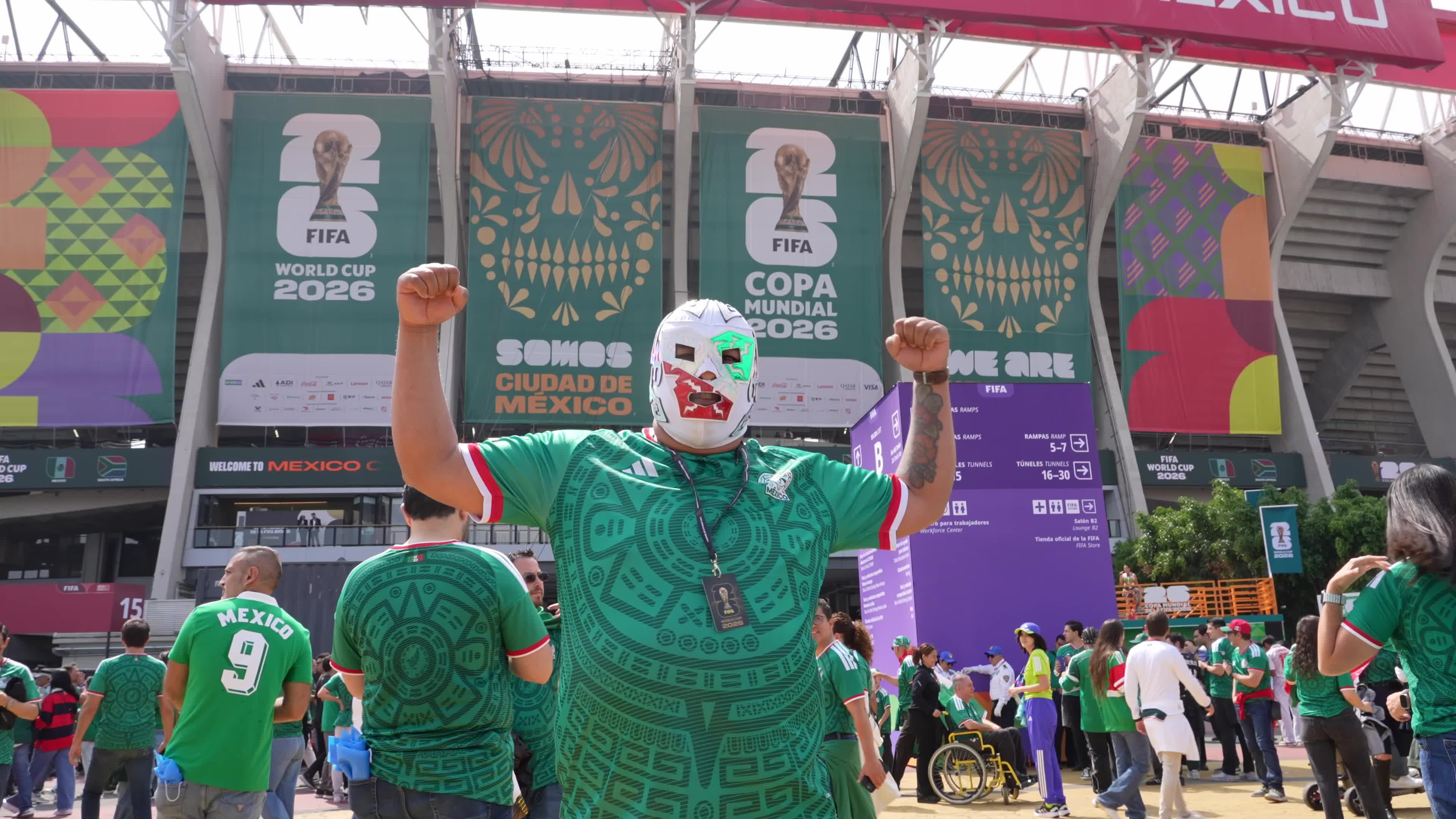 Fans Outside Stadium Ahead of FIFA World Cup Match Between Mexico and South Africa