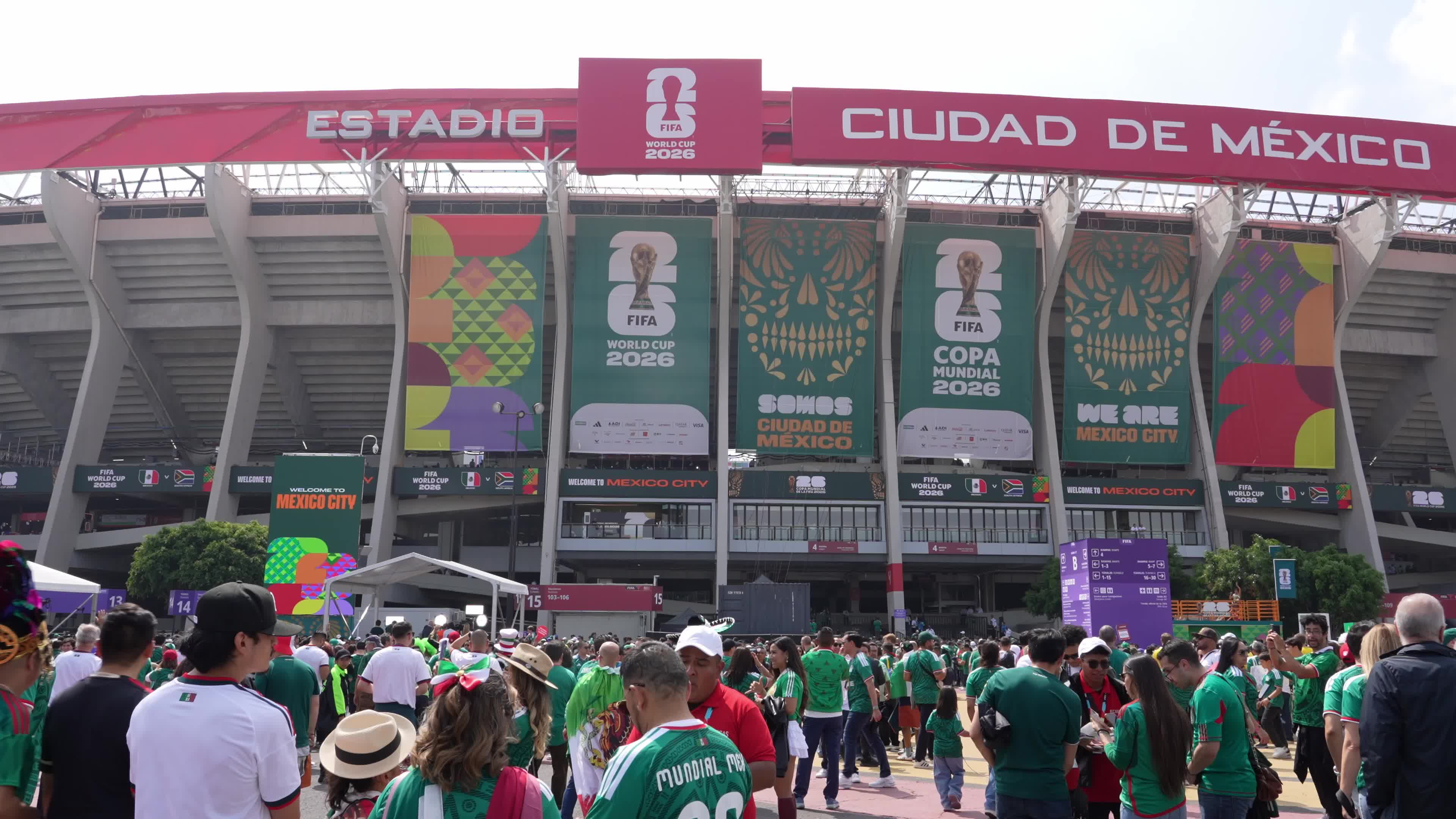 Fans Outside Stadium Ahead of FIFA World Cup Match Between Mexico and South Africa