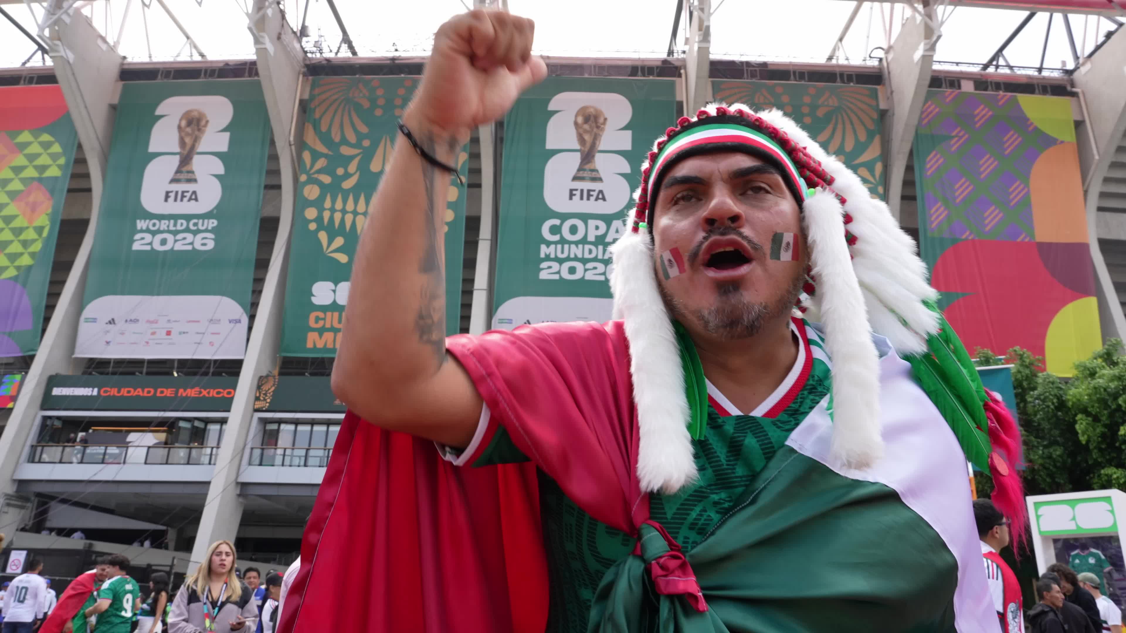 Fans Outside Stadium Ahead of FIFA World Cup Match Between Mexico and South Africa