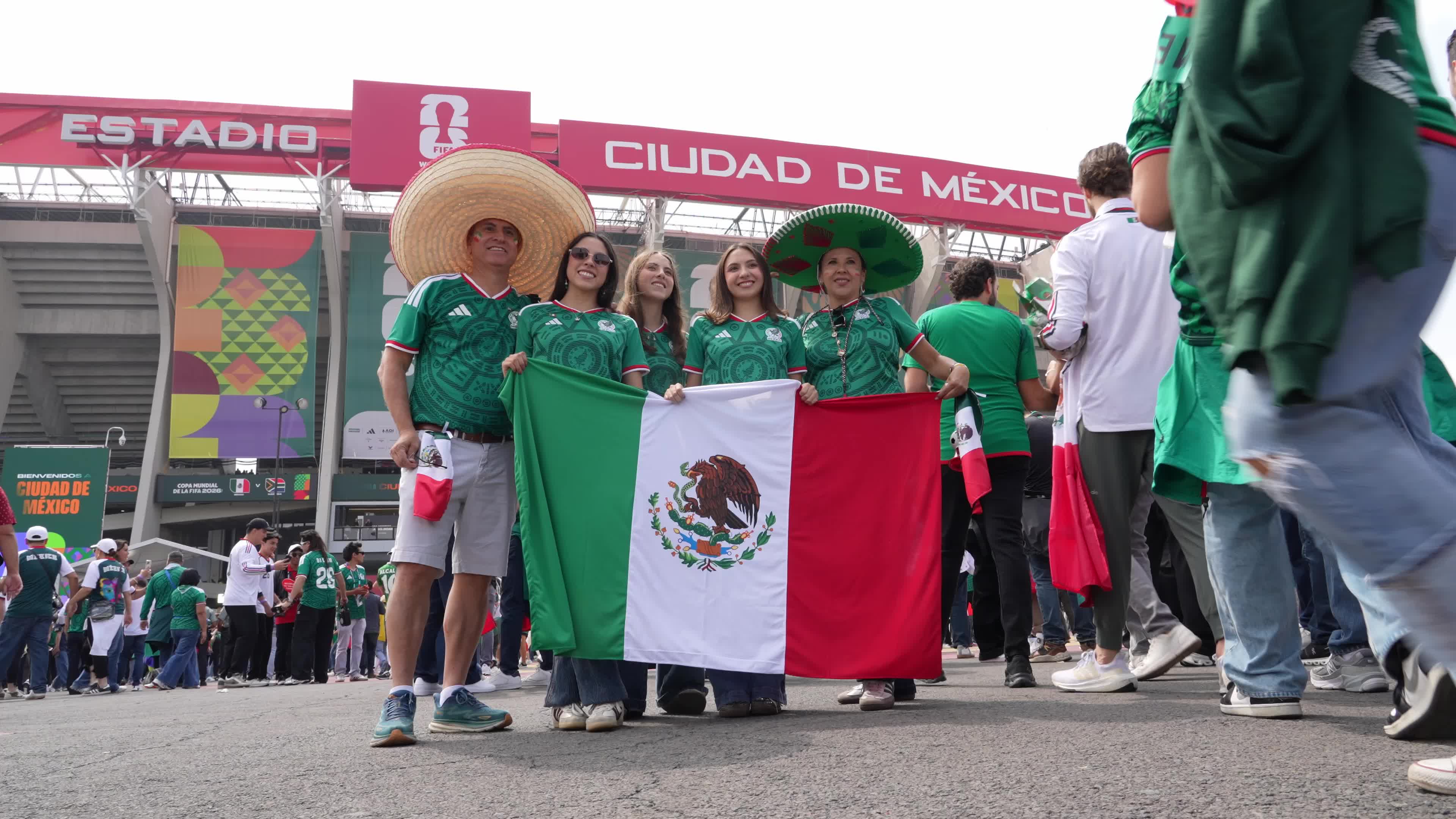 Fans Outside Stadium Ahead of FIFA World Cup Match Between Mexico and South Africa
