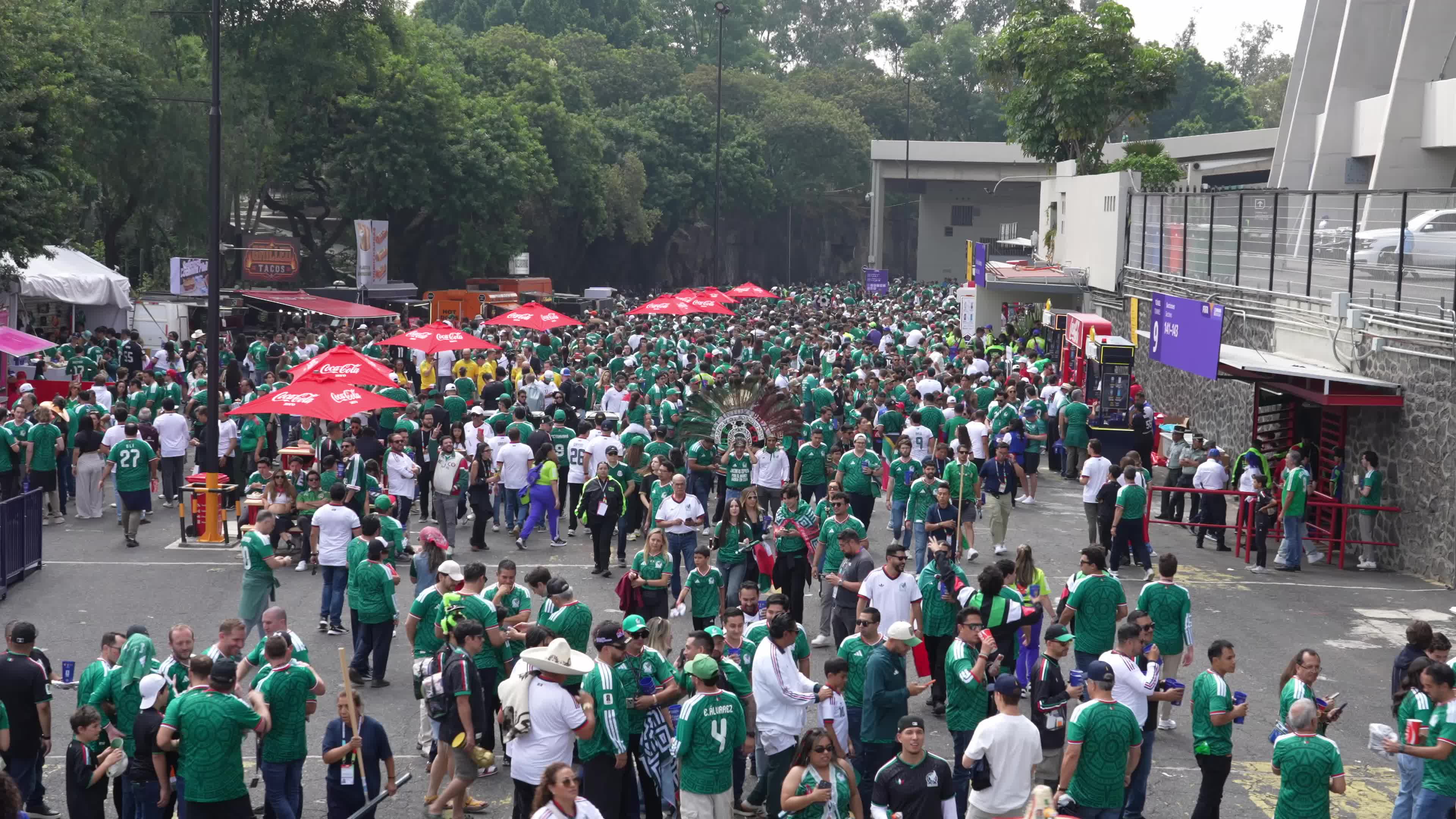 Fans Outside Stadium Ahead of FIFA World Cup Match Between Mexico and South Africa