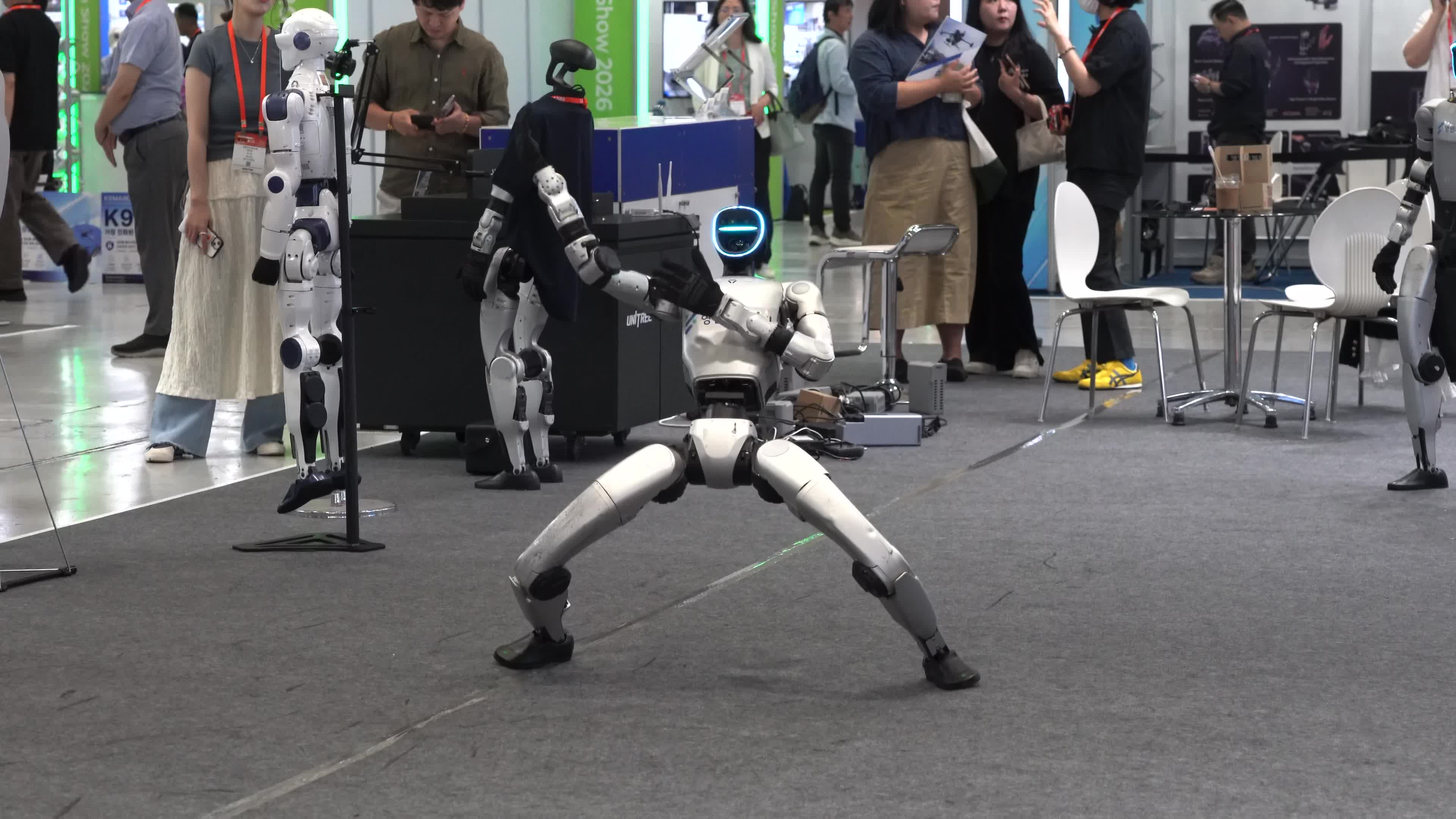 The Unitree Robotics G1  performing at the 15th Smart Tech Korea (STK 2026).